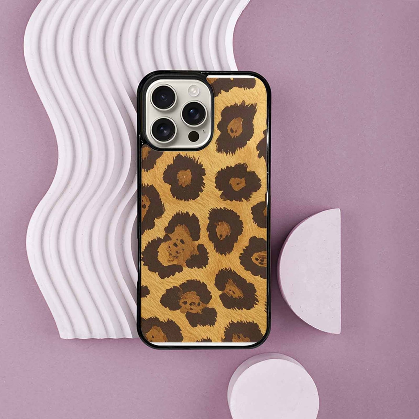 iPhone 16 Pro Max Case — Classic Leopard Print Warm Golden Tan, Custom Art Phone Cover