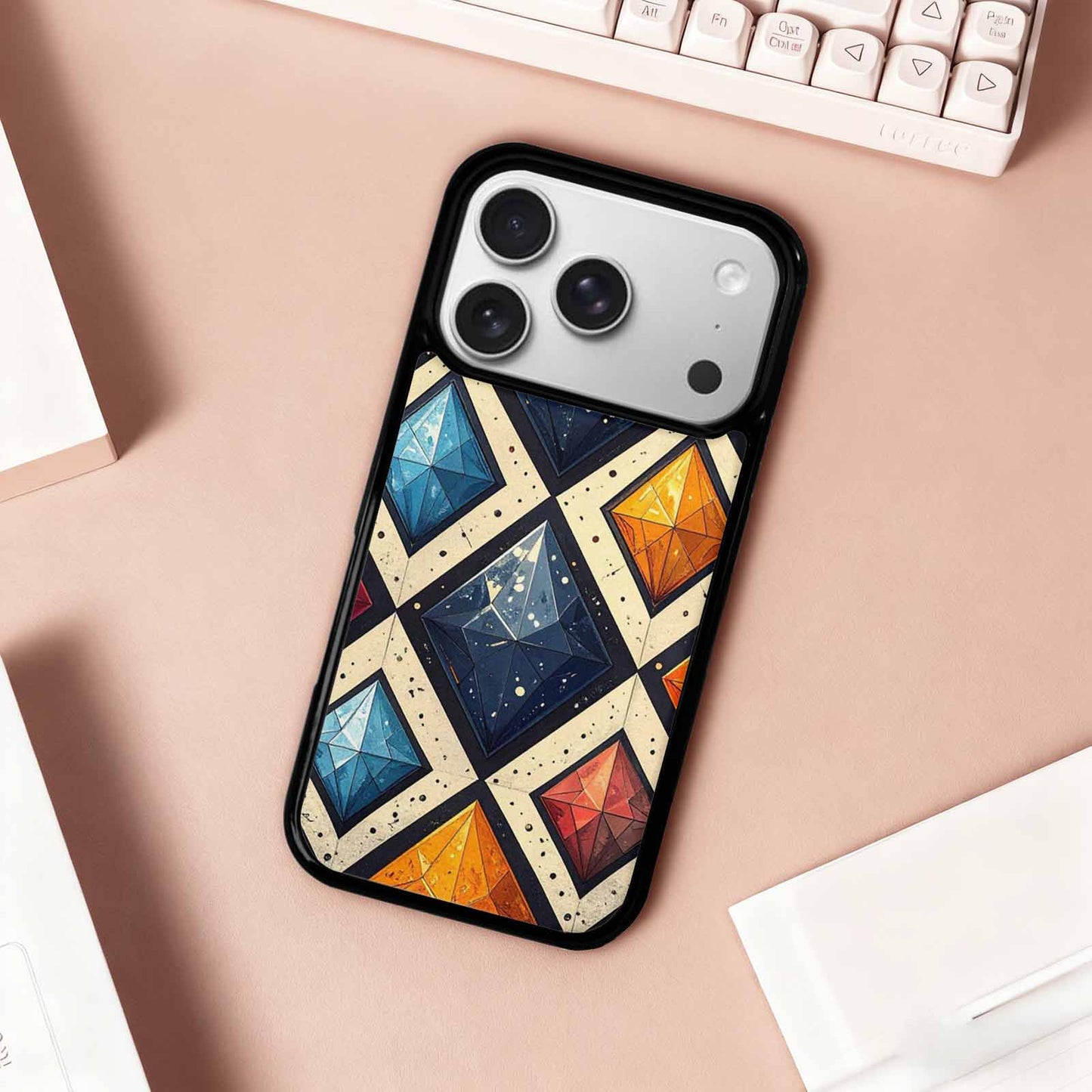 iPhone 17 Pro Case — Vintage Summer Diamond Retro Vintage, Customized Protective Case