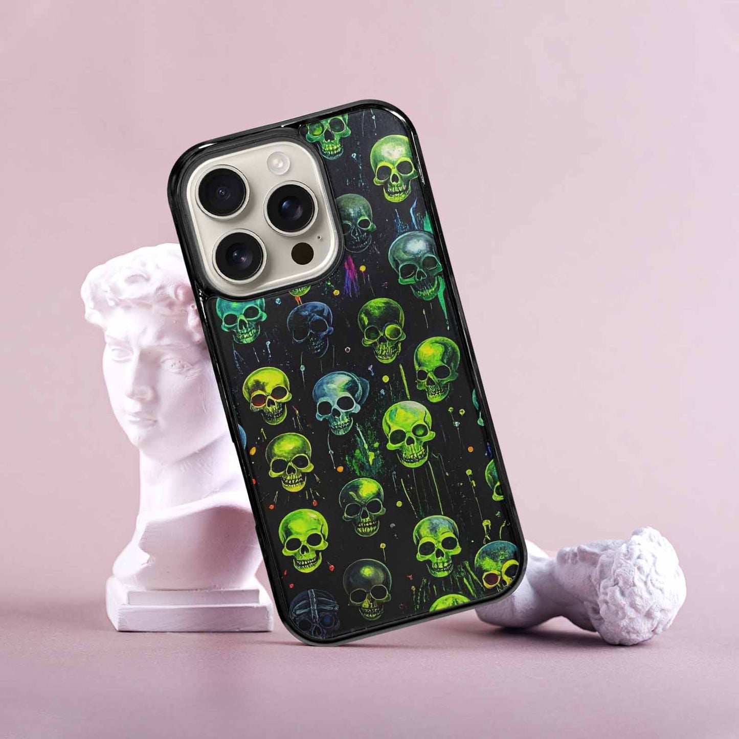 iPhone 16 Pro Case — Skeletons Neon Green Glowskele Egb, Custom Art Phone Cover