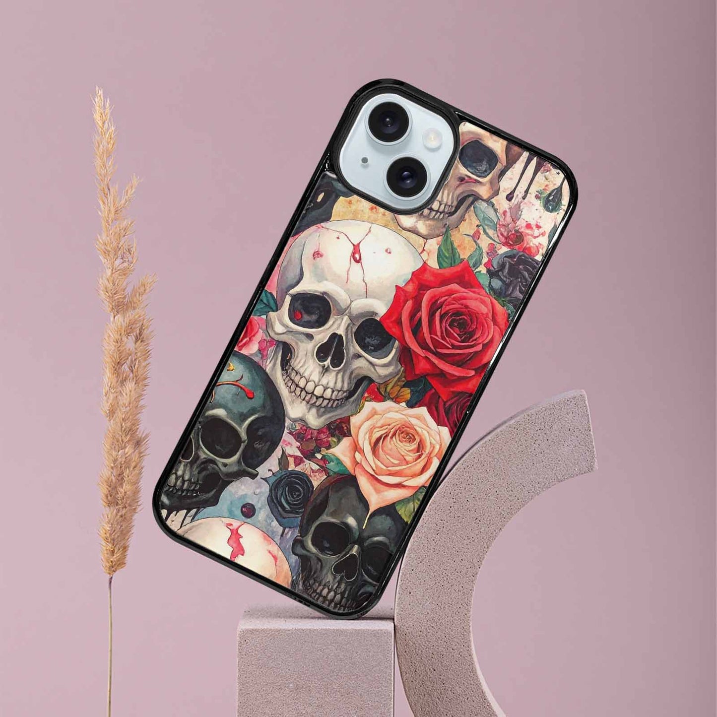 iPhone 15 Plus Case — Skulls And Roses Skulls And Roses, Custom Print Case Cover