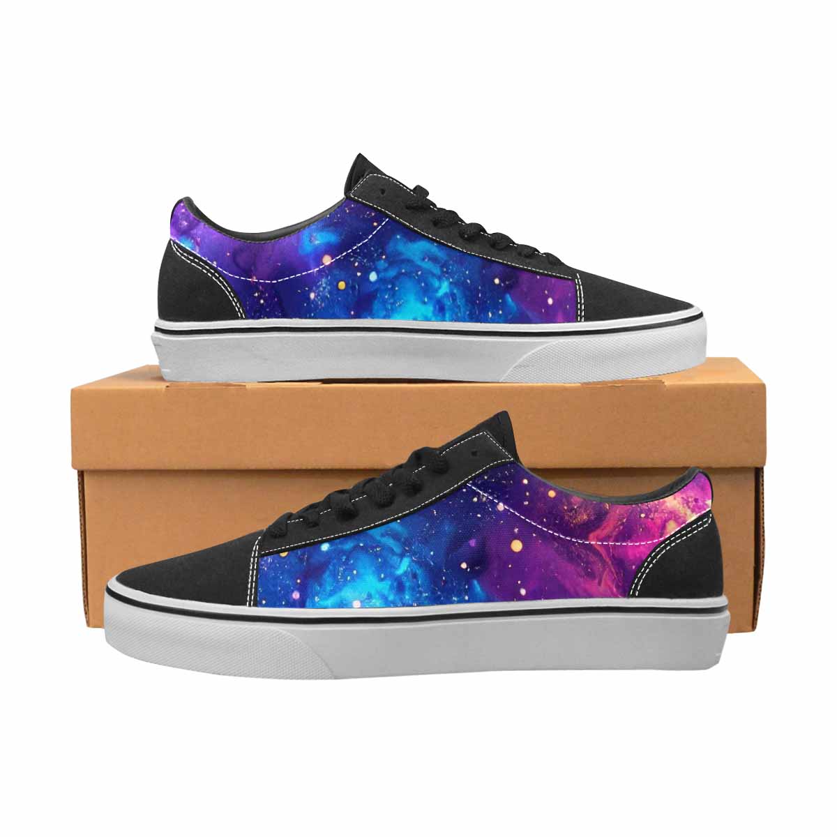 MEN'S Galaxy Snake Print Canvas Lace-Up Aesthetic Custom Shoes