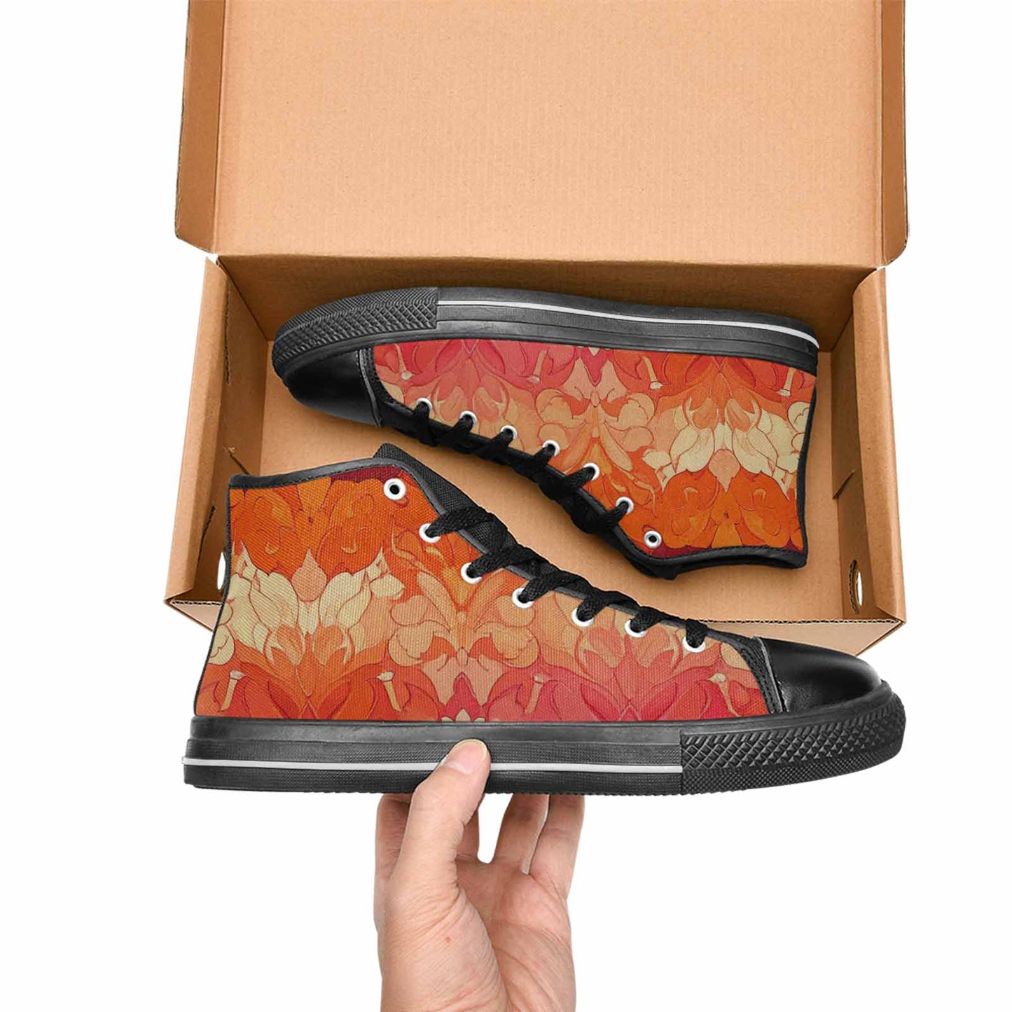 MEN'S Lesbian Flag Color High Top Canvas Aesthetic Custom Shoes