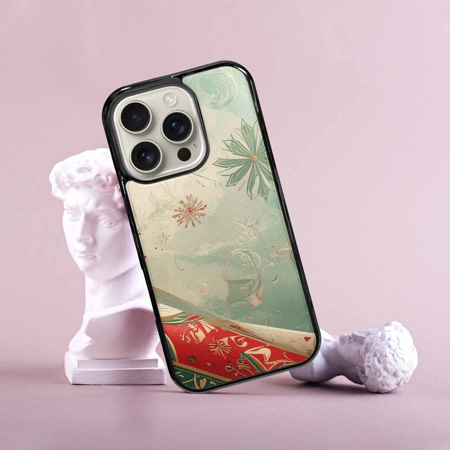 iPhone 16 Pro Case — Christmas Wrapping Paper Pattern Art Wallpaper, Customized Protective Case