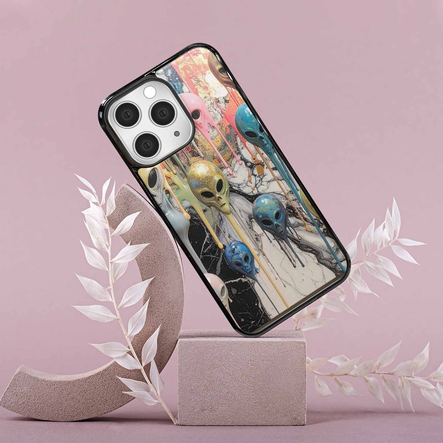 iPhone 15 Pro Max Case — Aliens Marblemelting Aliens Pa Eif, Personalized Phone Case