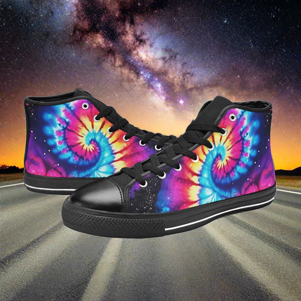 Aurora Borealis White Gold Vivid MEN Bold Art - Freaky Shoes | Custom Art Sneakers