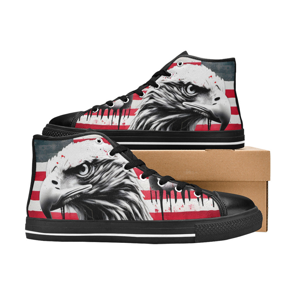 WOMEN'S Patrotic Eagle Art High Top Canvas Dark Academia Custom Shoes