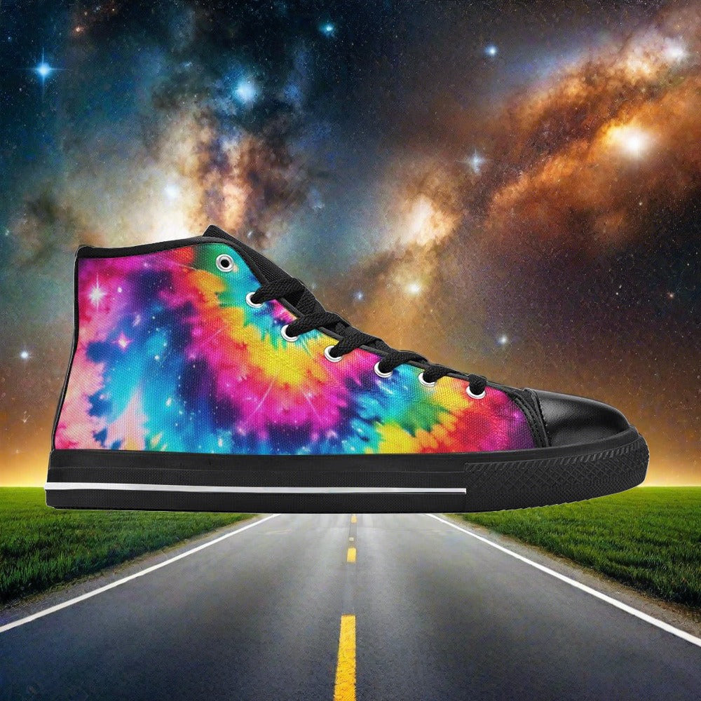 Aurora Borealis Navy Indigo Vivid MEN Bold Art - Freaky Shoes | Custom Art Sneakers