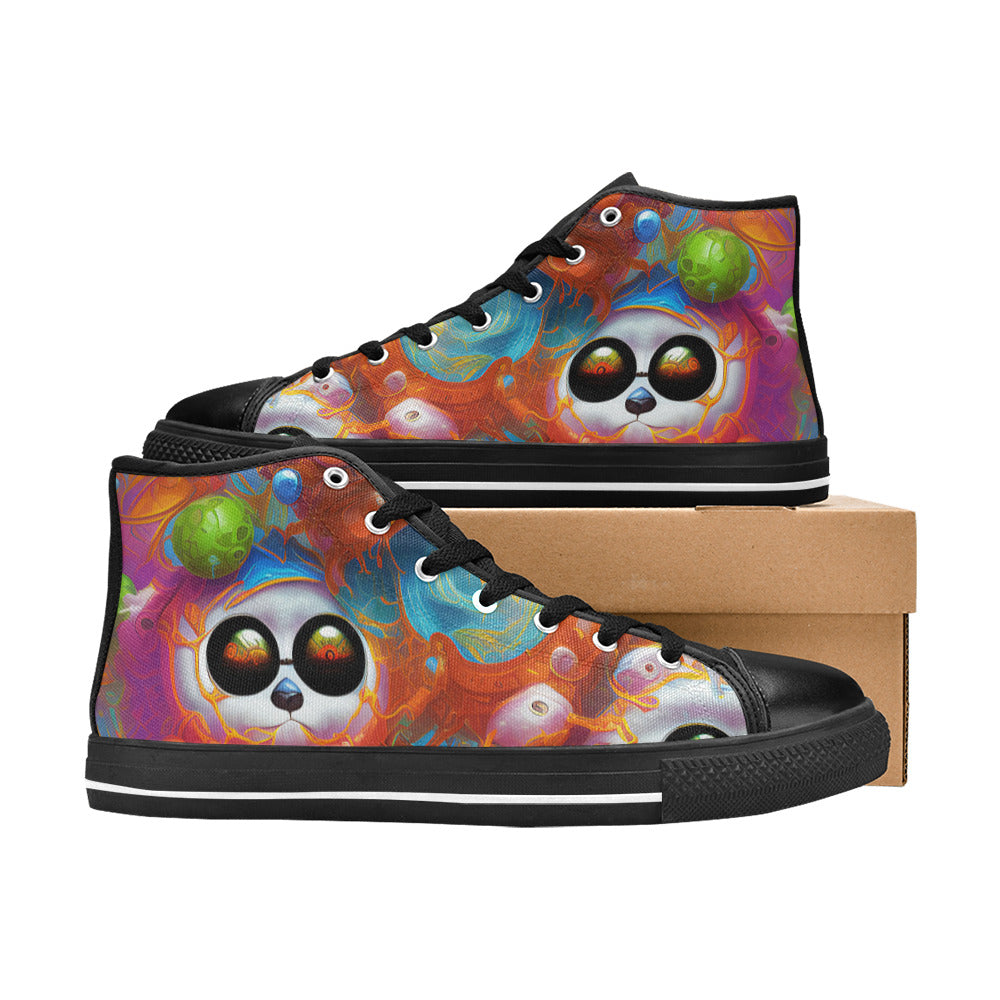 WOMEN'S Crazy Illustrations High Top Canvas Neon Fantasy Custom Sneakers