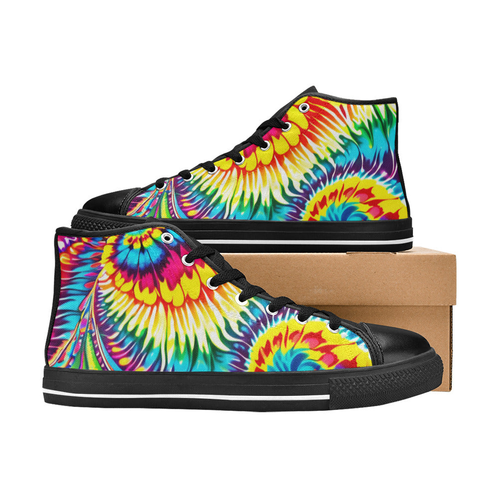 WOMEN'S Tie Dye Twist High Top Canvas Dreamcore Custom Shoes