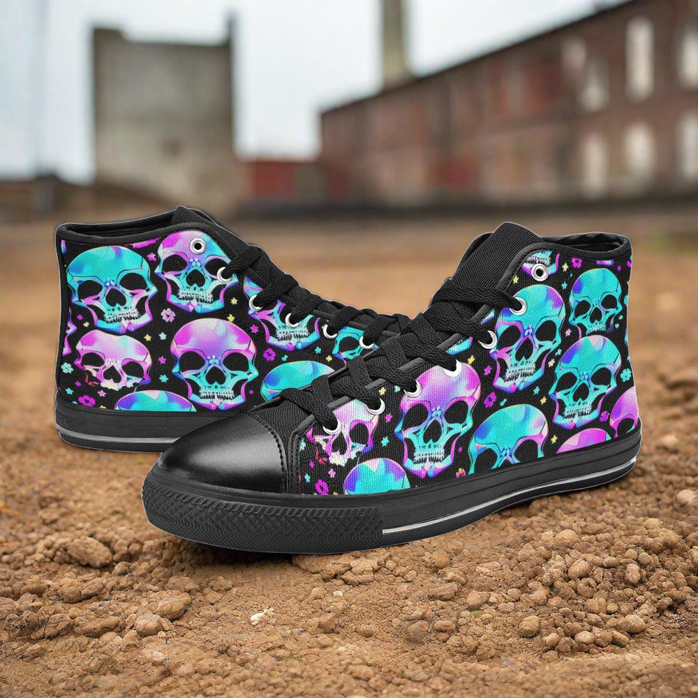 Cherry Blossom Vivid Multicolor Custom WOMEN Bold Art - Freaky Shoes | Custom Art Sneakers