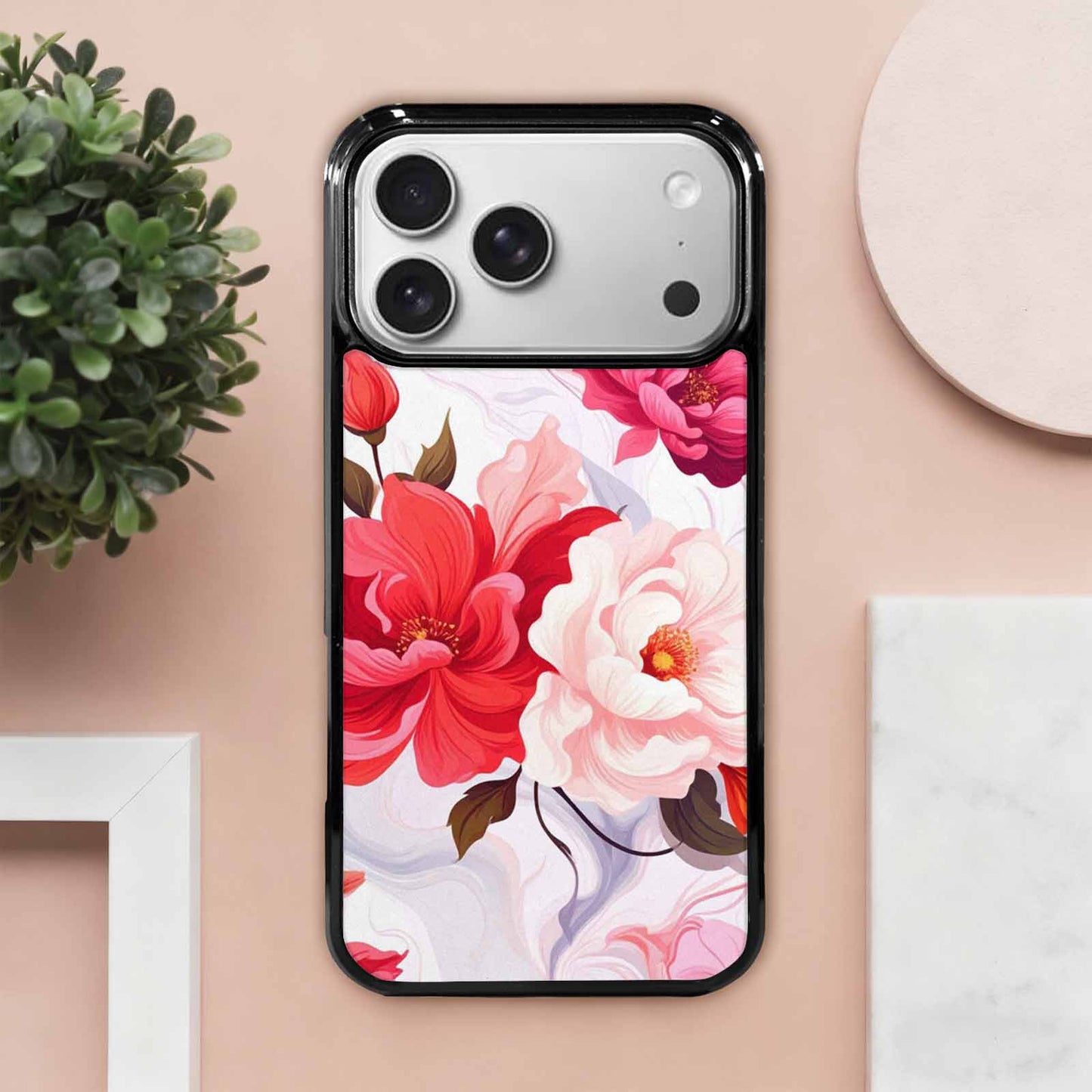 iPhone 17 Pro Max Case — Marble Floral, Original Design Phone Case