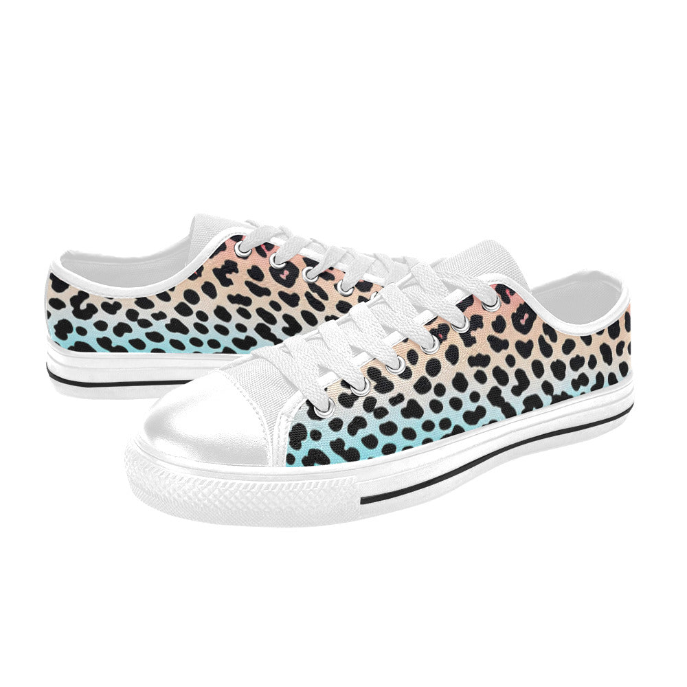 MEN'S Gradient Leopard Print Canvas Neon Fantasy Shoes