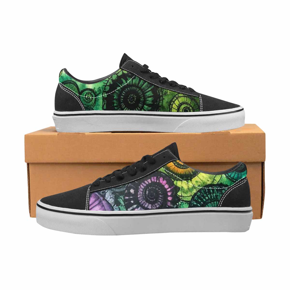 WOMEN'S Tie Lace-Up Canvas Neon Fantasy Custom Shoes