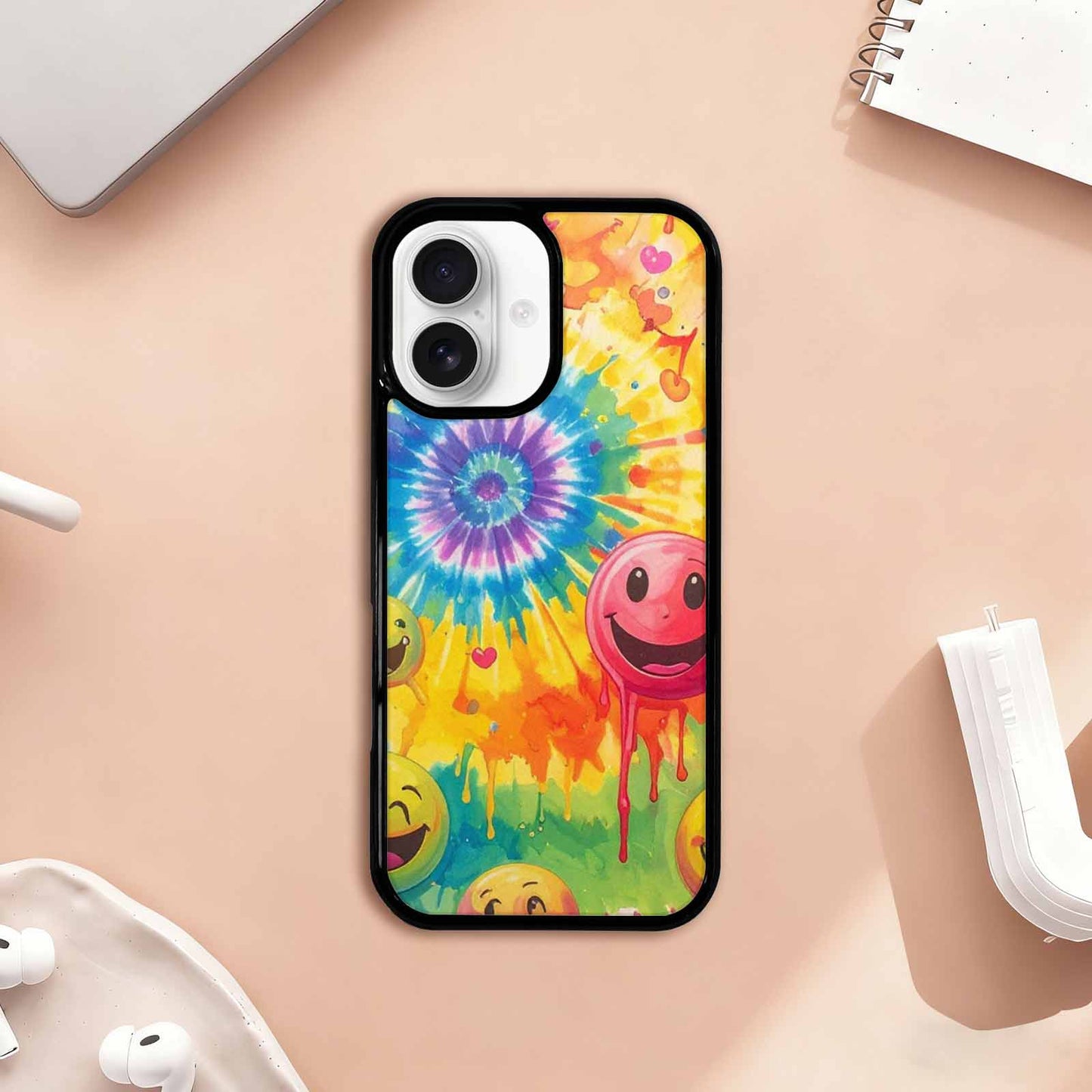 iPhone 17 Case — Smiley Facessmiley Faces Tie Original Art, Custom Print Case Cover
