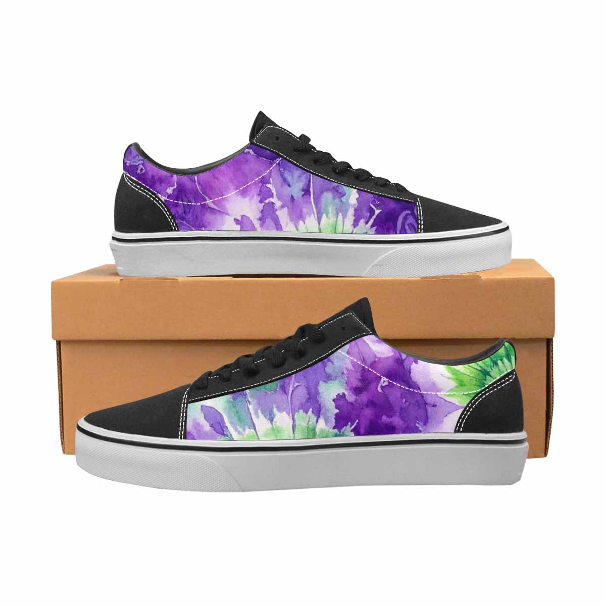WOMEN'S Tie Dye - Canvas Lace-Up Wallpaper Art Sneakers