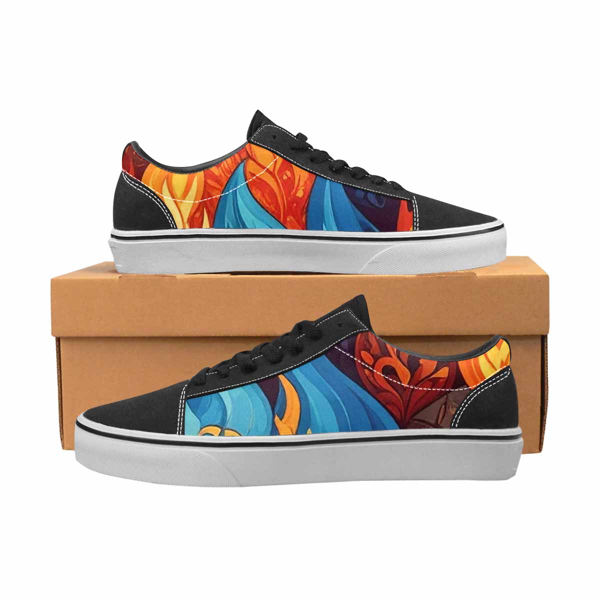 WOMEN'S Fire Flame Canvas Lace-Up Surreal Shoes
