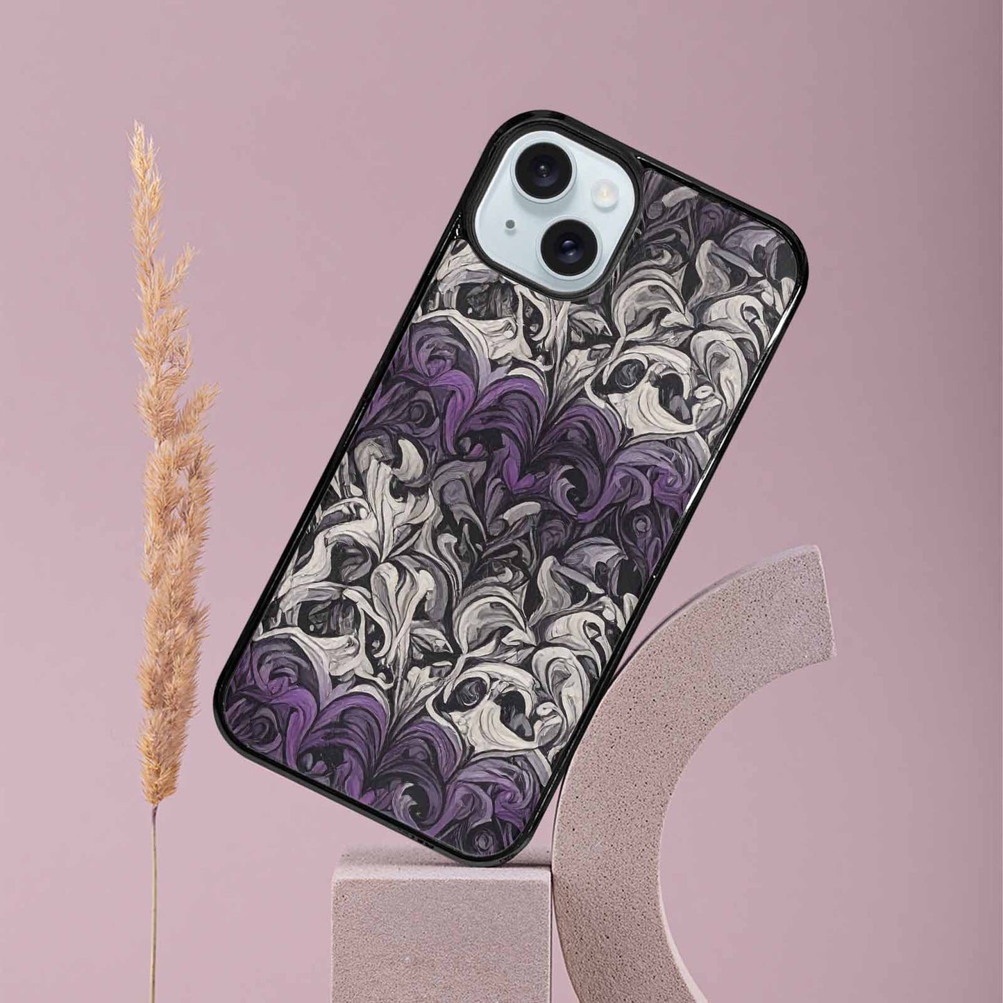 iPhone 15 Plus Case — Asexual Flag Color Theme Small Rainbow, Customized Protective Case