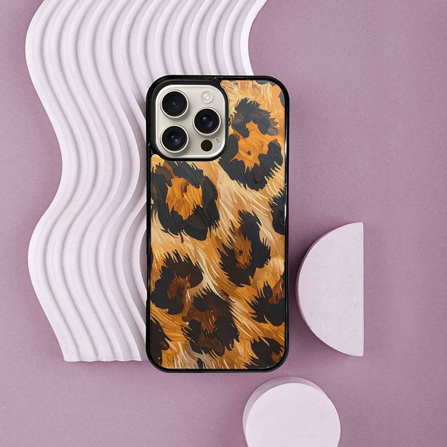 iPhone 16 Pro Max Case — Leopard Soft Airbrush Gradient, Custom Art Phone Cover
