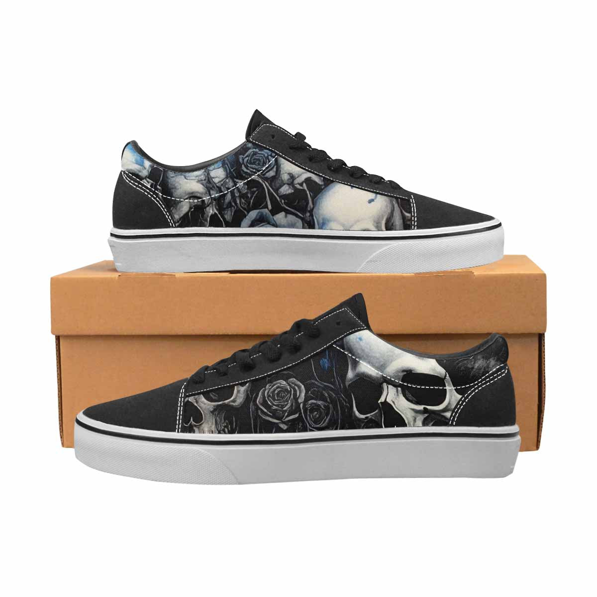 WOMEN'S Skull Roses Lace-Up Canvas Aesthetic Shoes