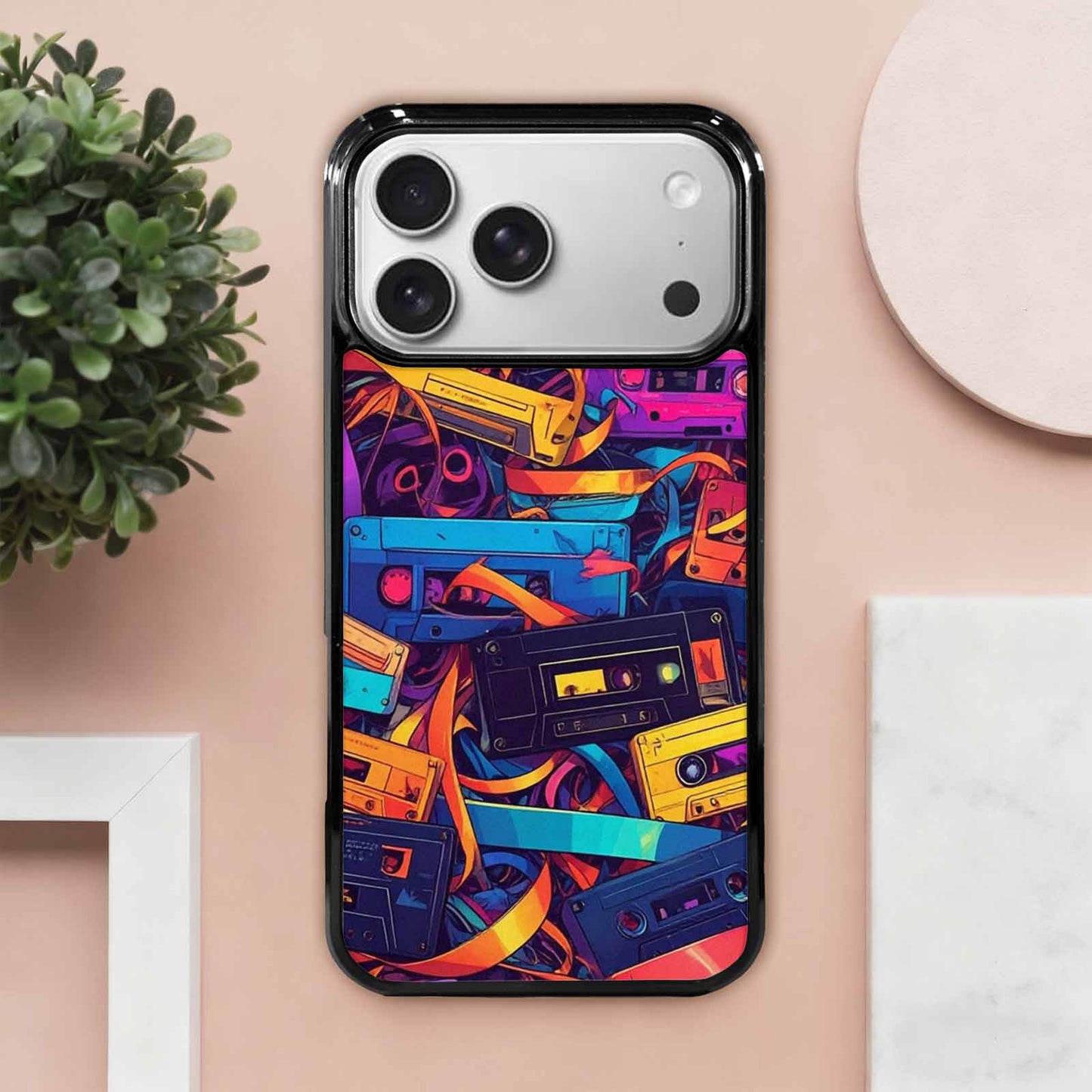 iPhone 17 Pro Max Case — Retro Cassette Tape Pattern Retro Vintage, Original Design Phone Case