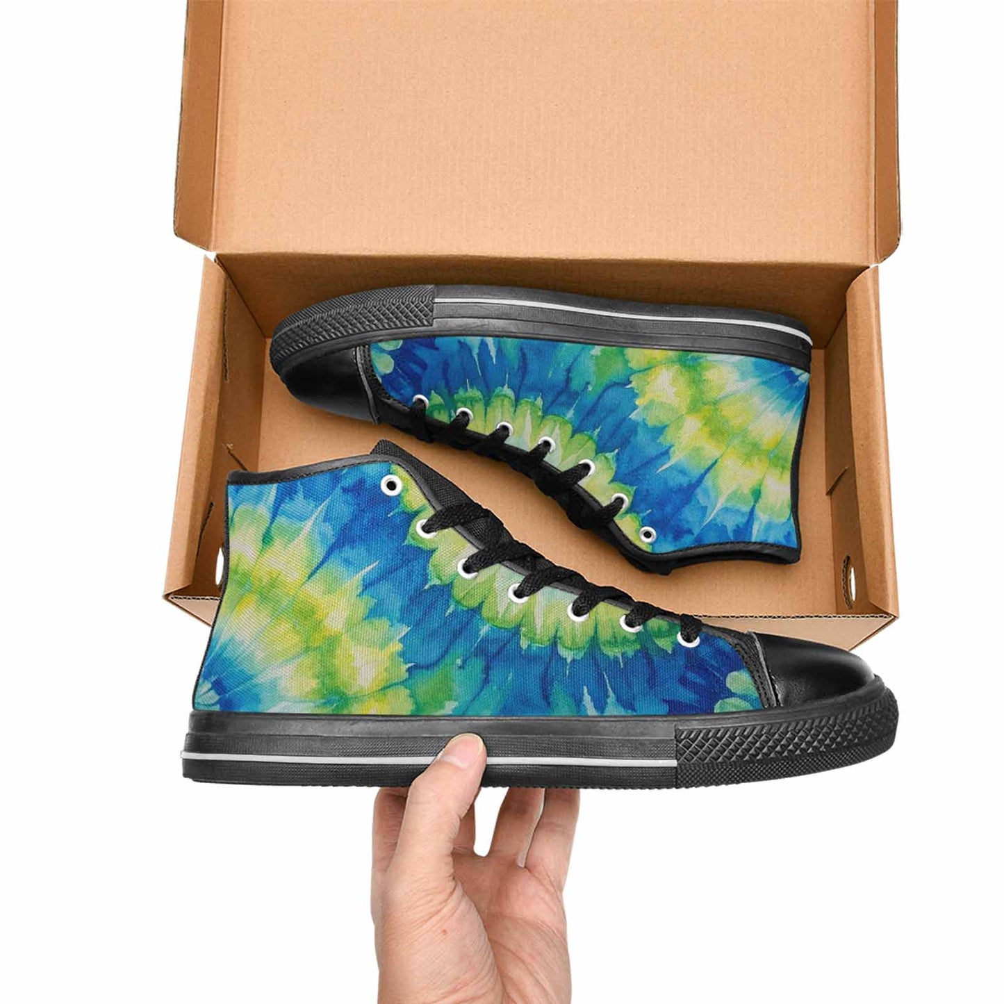 MEN'S Tie Dye Swirl High Top Canvas Y2K Shoes