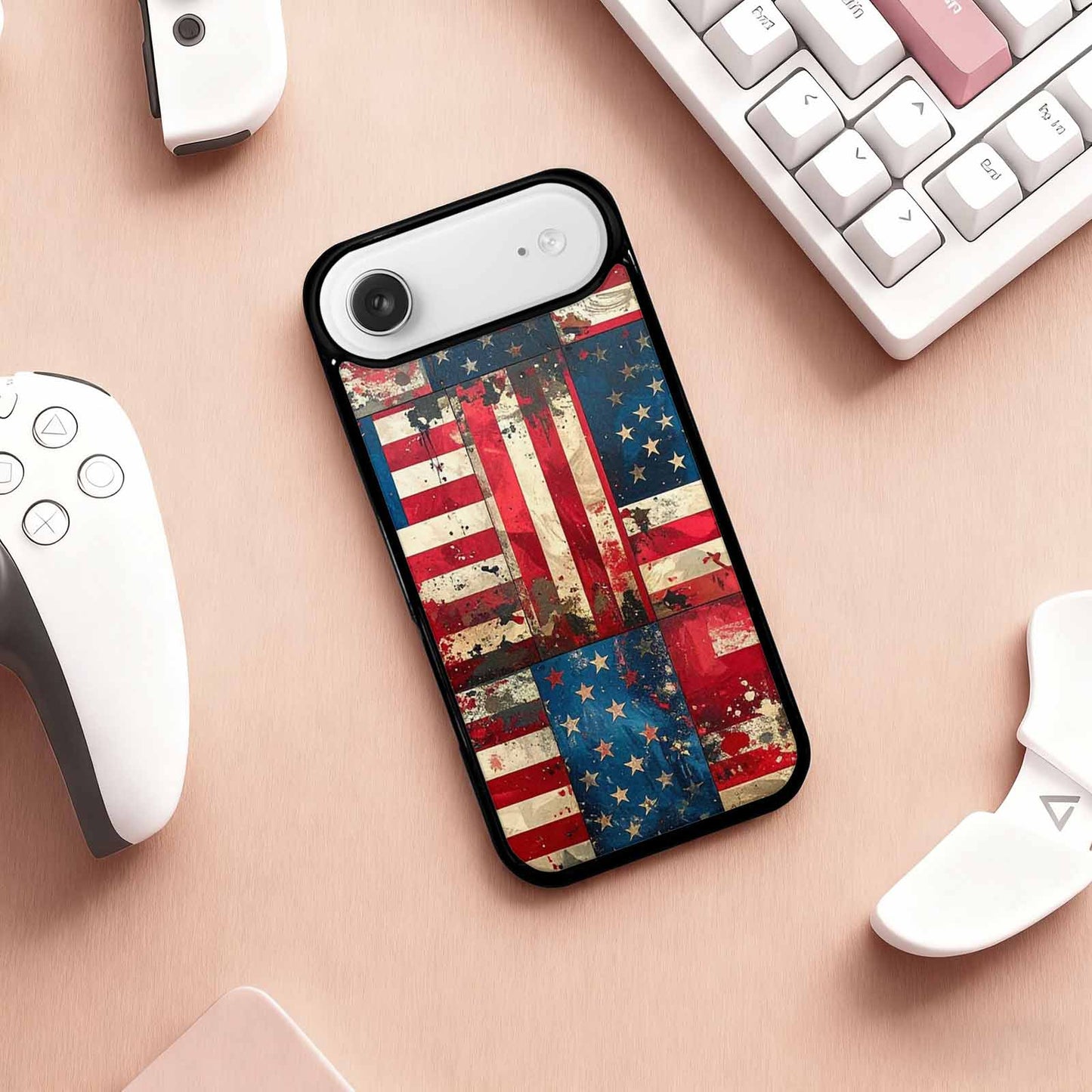 iPhone 17 Air Case — Small American Flag Stars And Galaxy, Personalized Phone Case