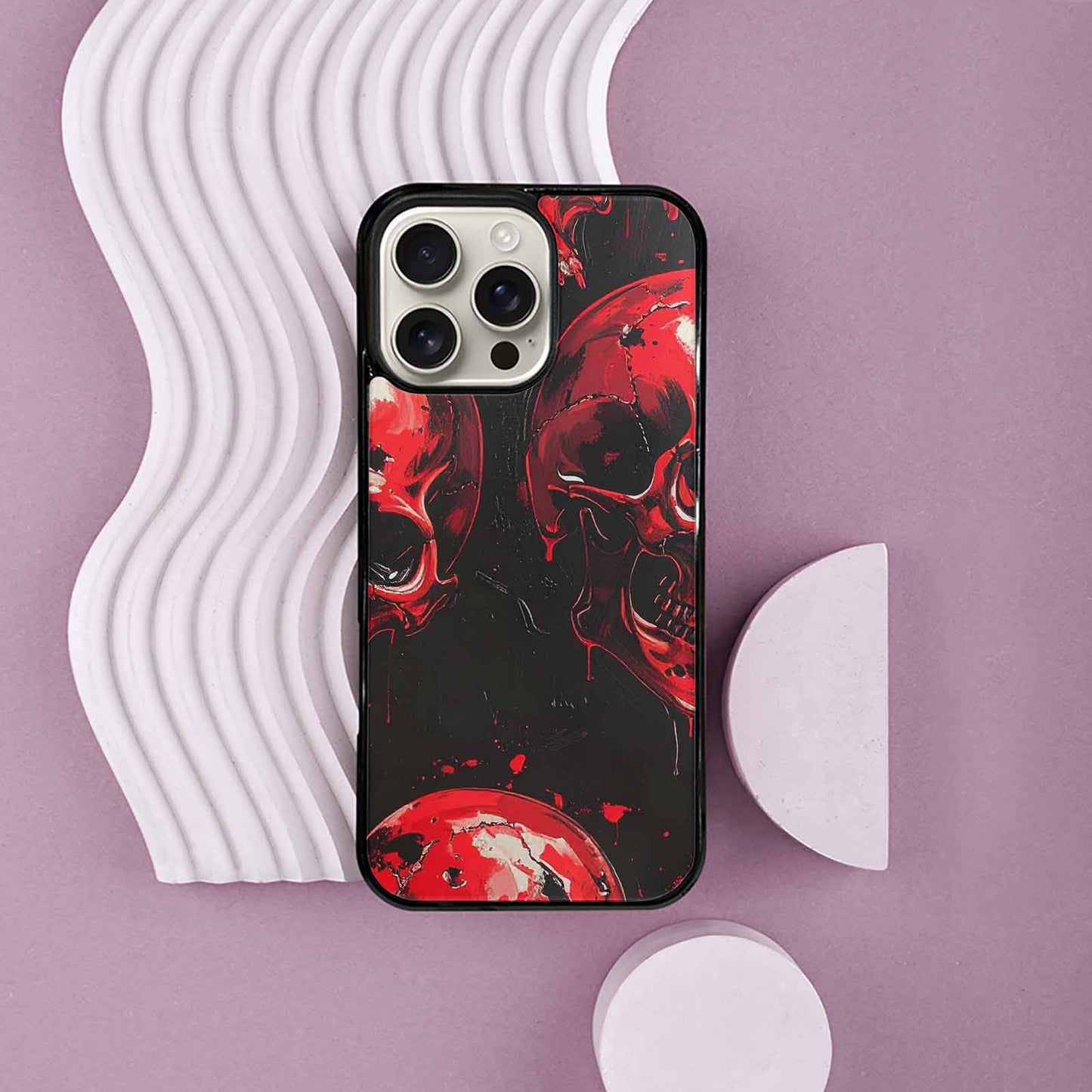iPhone 16 Pro Max Case — 1000\'s Of Skulls Overlapping Eachother Everywhere, Unique Phone Case Design