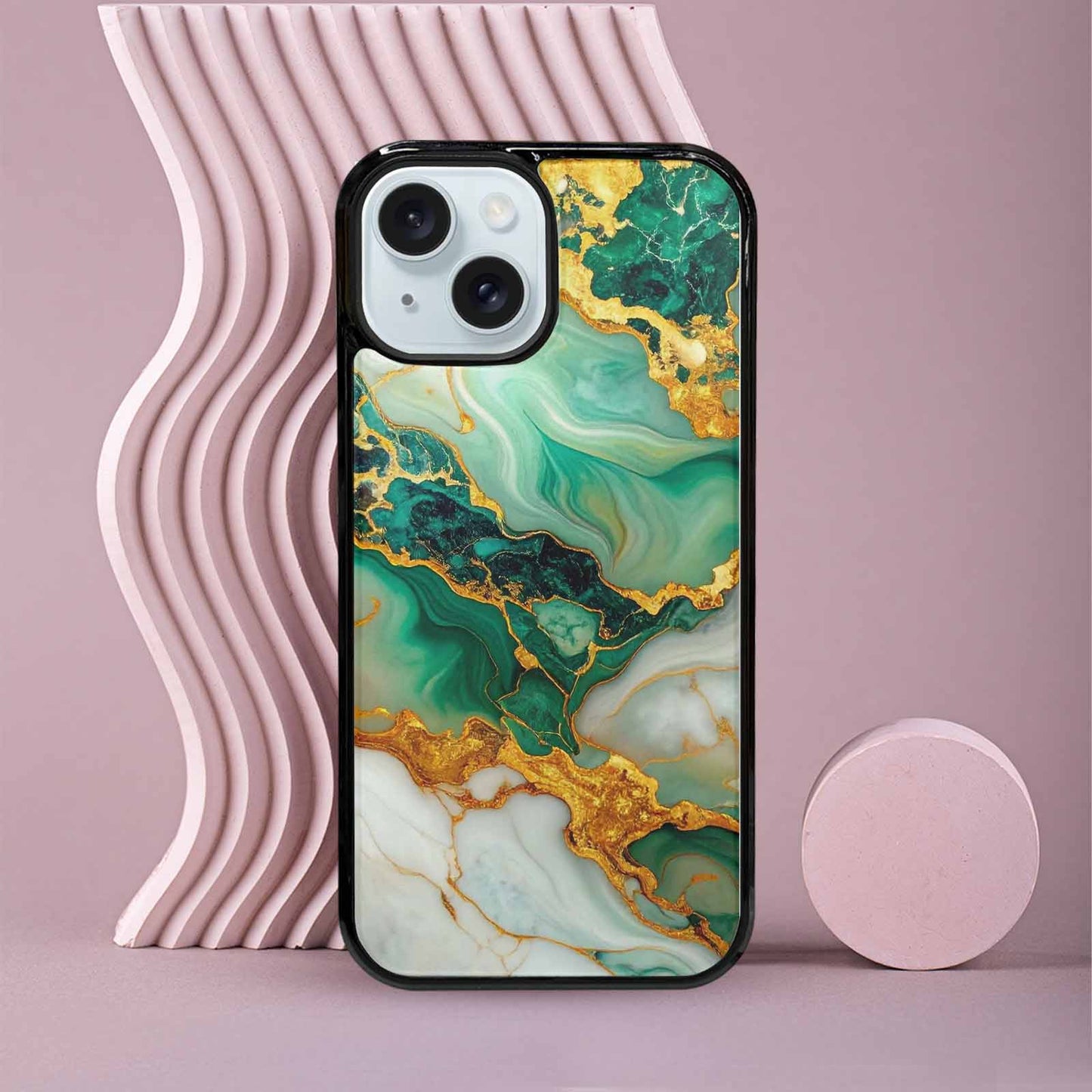 iPhone 15 Case — Marble Gold, Personalized Phone Case