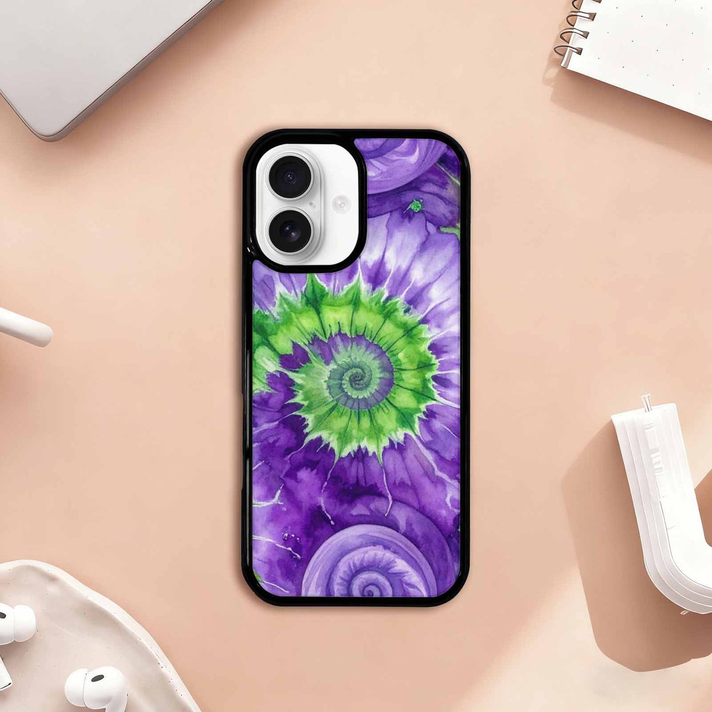 iPhone 17 Case — Tie Dye Purple Green Tie Dye, Original Design Phone Case