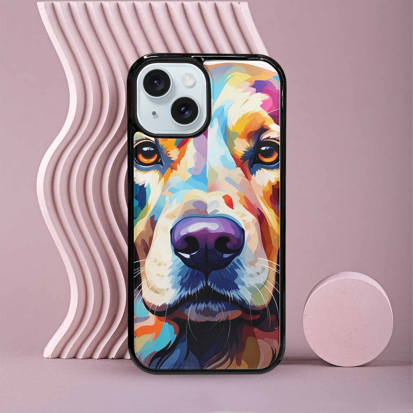 iPhone 15 Case — Golden Retriever Watercolor Art Pattern, Custom Art Phone Cover