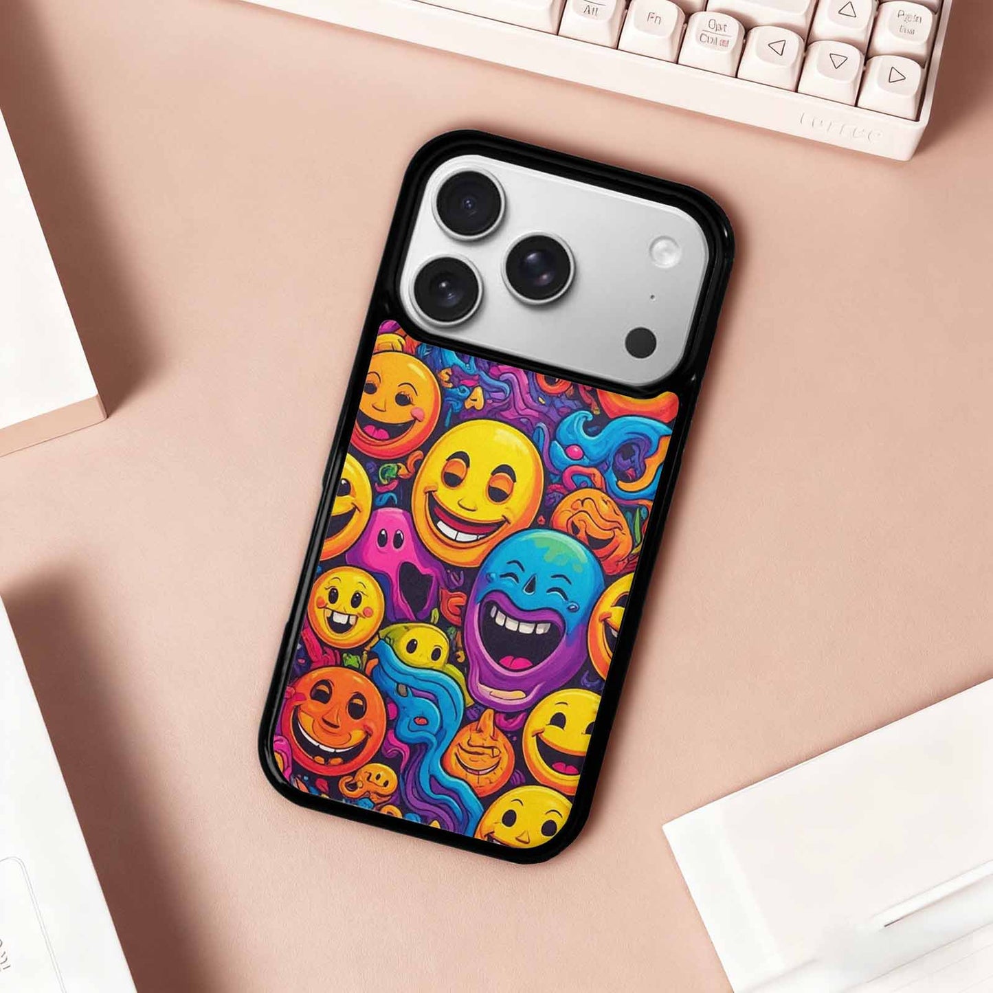 iPhone 17 Pro Case — Small Yellow Smiley Face Acid Original, Custom Phone Case