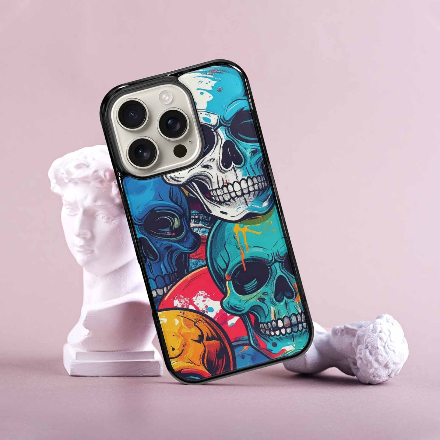 iPhone 16 Pro Case — Graffiti Skull Art Seamless Pattern Vibrant, Custom Made Phone Cover