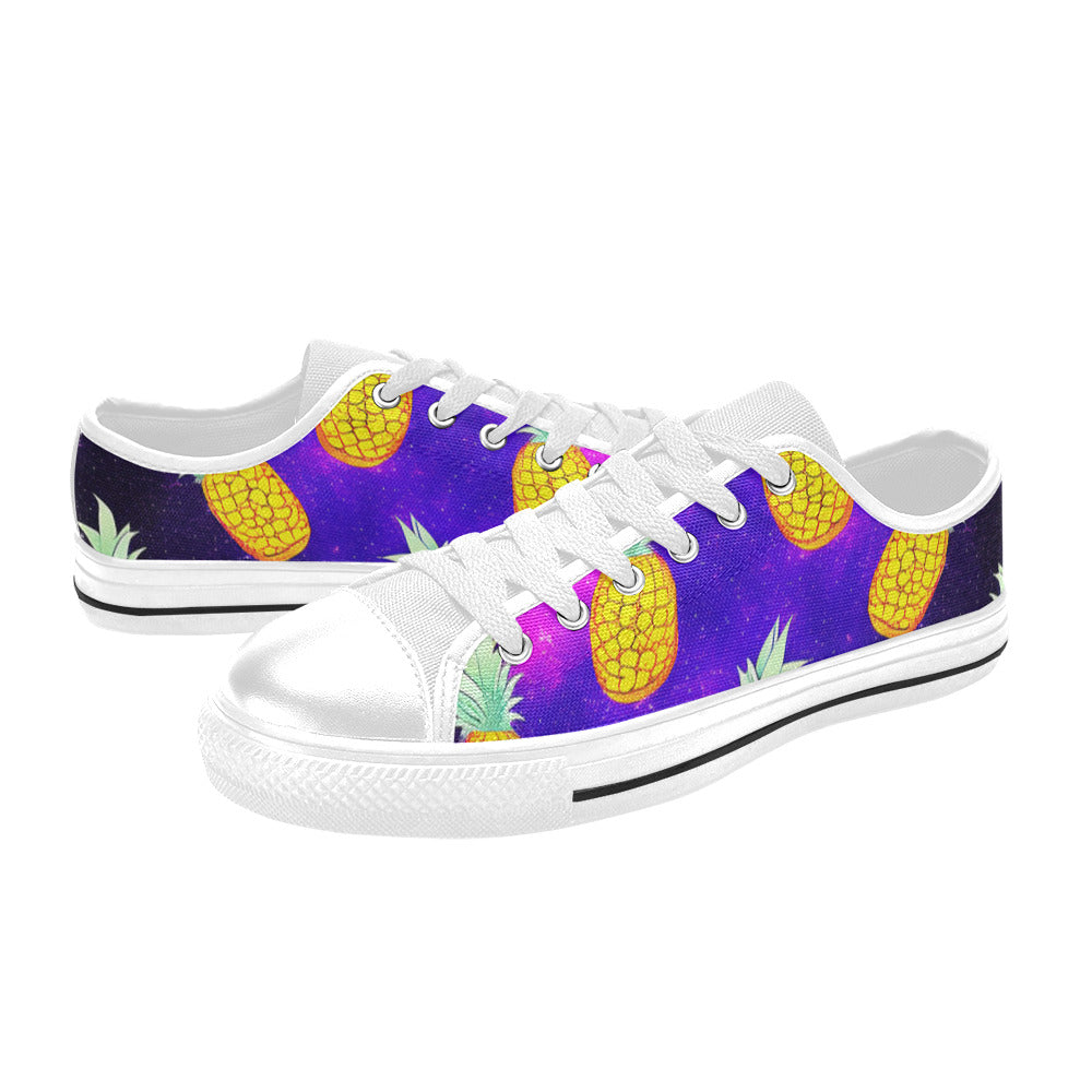 WOMEN'S Galaxy Pineapples 2 Canvas Vivid Custom Sneakers