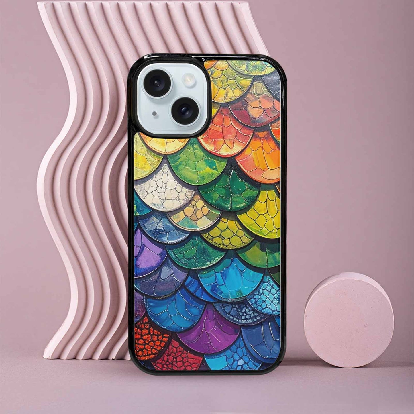 iPhone 15 Case — Reptile Scale Full Color Vibrant Reptile, Custom Printed Phone Case