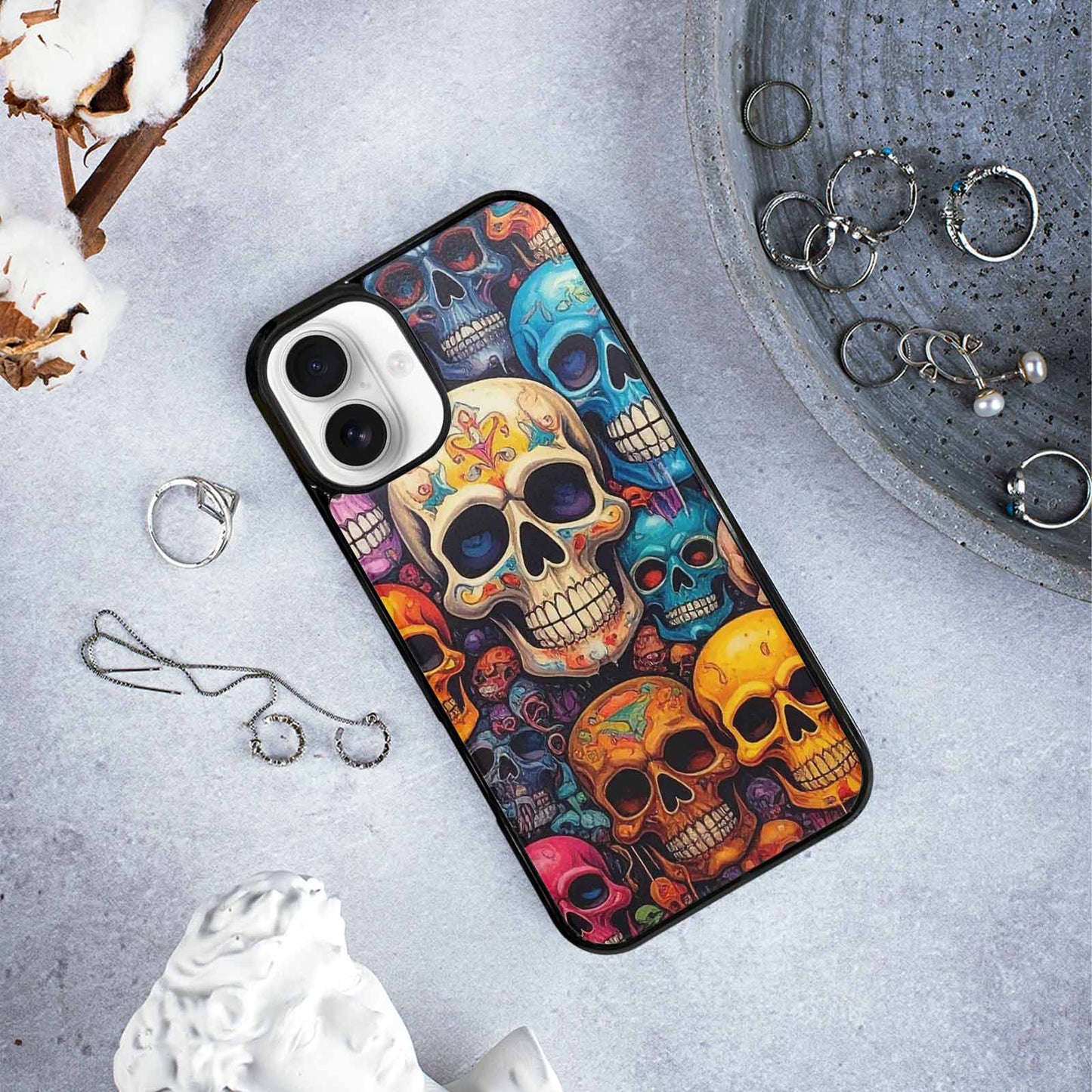 iPhone 16 Plus Case — Skulls General Skulls Pattern, Customized Protective Case