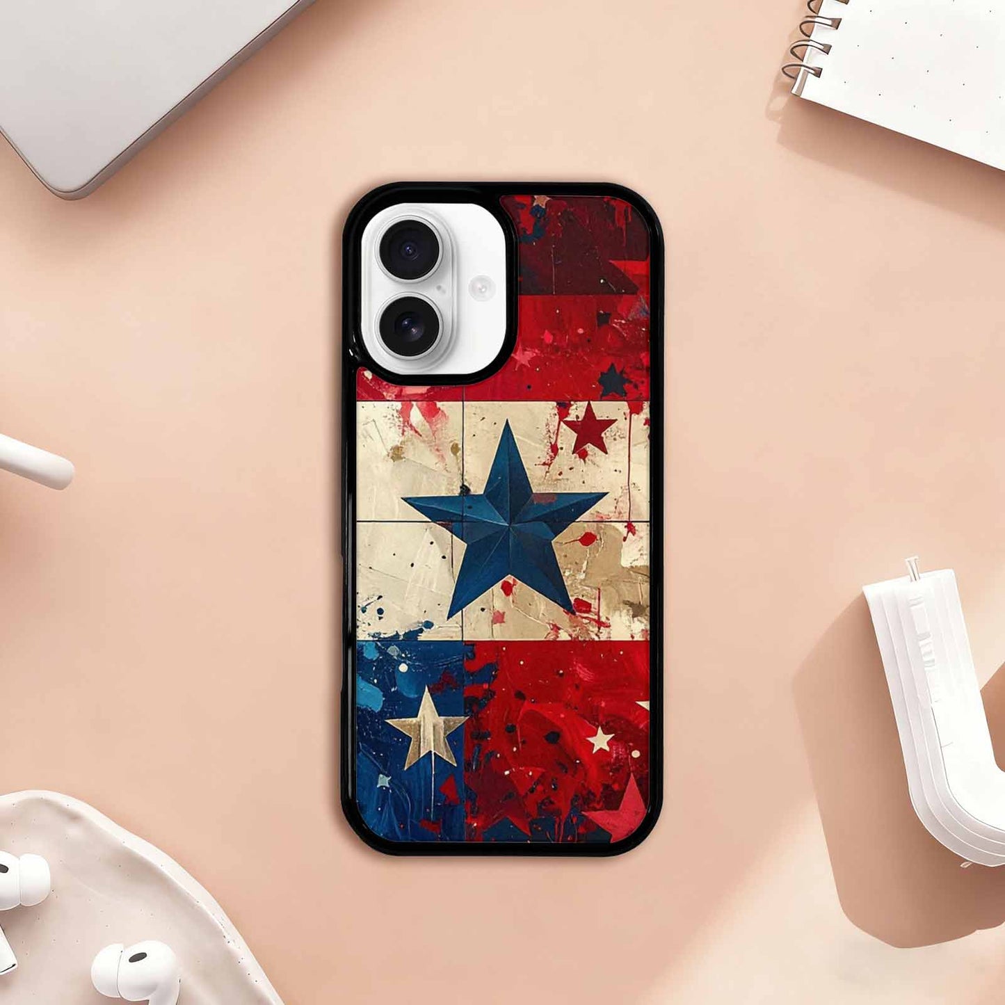 iPhone 17 Case — Patriotic Stars And Stripes Galaxy Space, Custom Phone Case