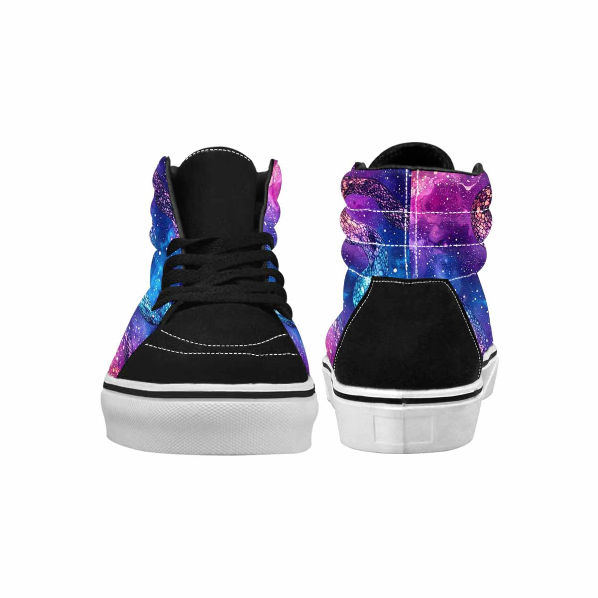 WOMEN'S Galaxy Snake Print High Top Canvas Dark Academia Sneakers