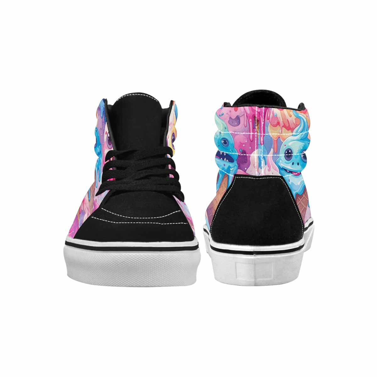 MEN'S Melting Icecream Cone Monster High Top Canvas Cottagecore Sneakers