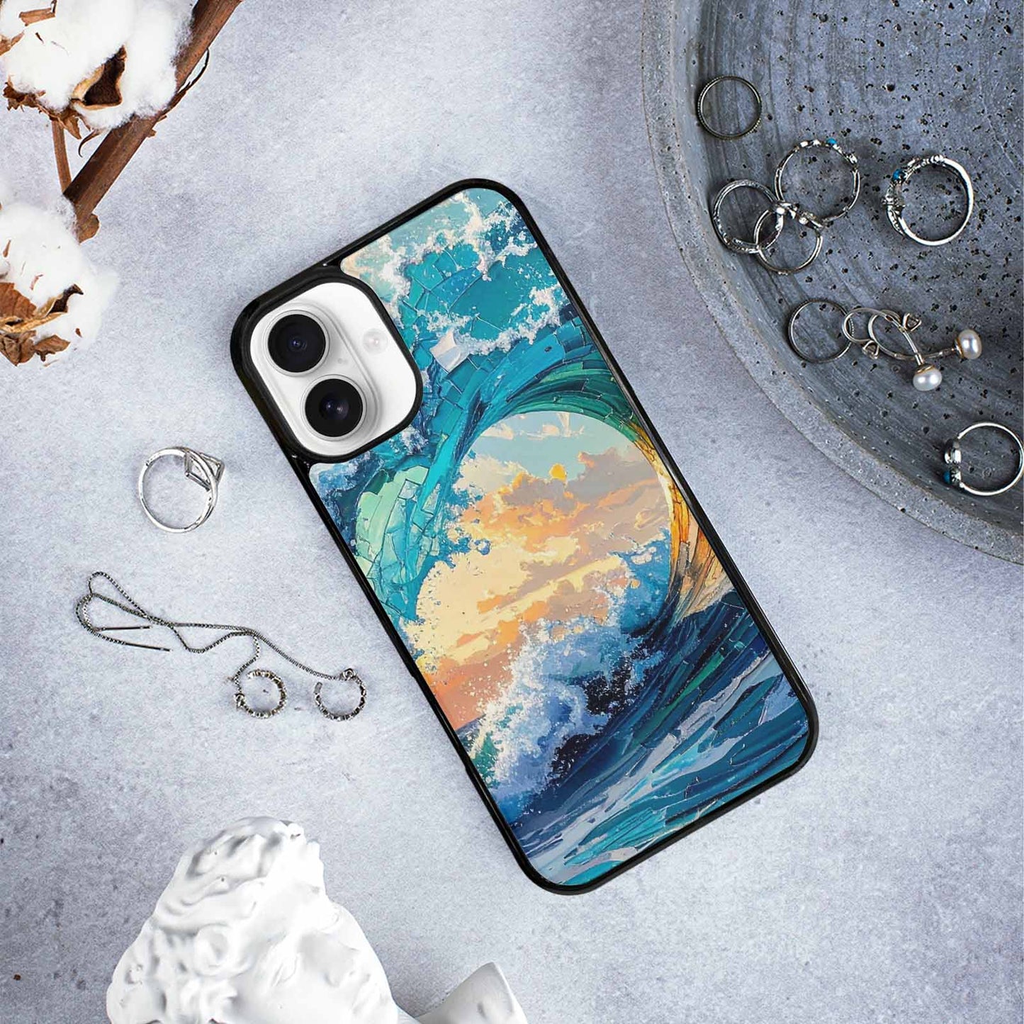 iPhone 16 Plus Case — Wave Crest Splash Wave Crest Splash, Custom Printed Phone Case