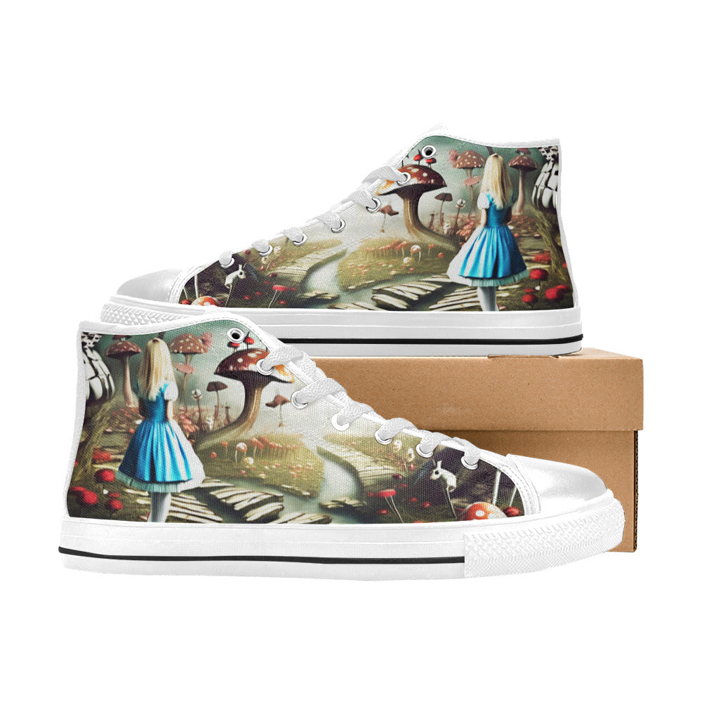 MEN'S Trippy Acid Art Creepy High Top Canvas Dreamcore Custom Shoes
