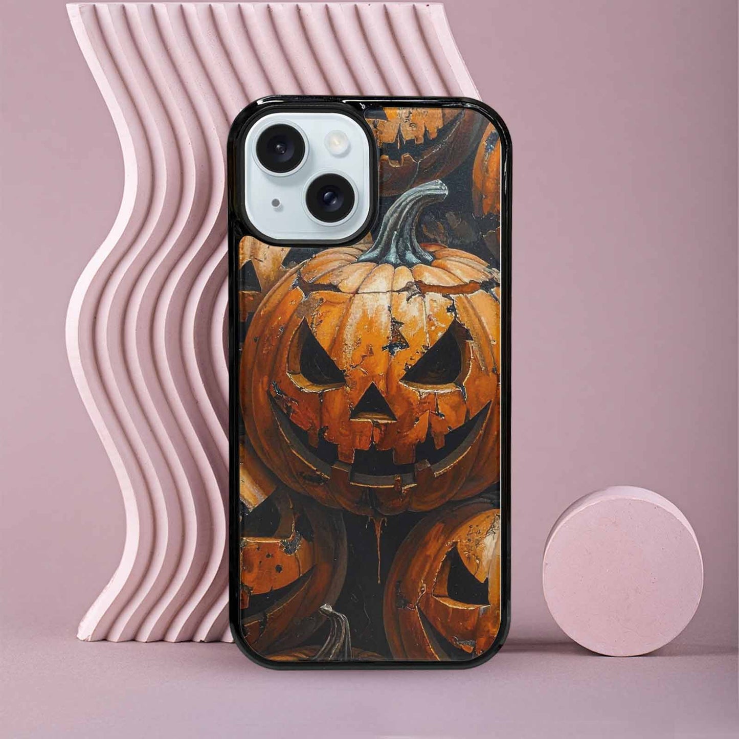 iPhone 15 Case — Halloween Cracked Jackolantern, Custom Made Phone Cover