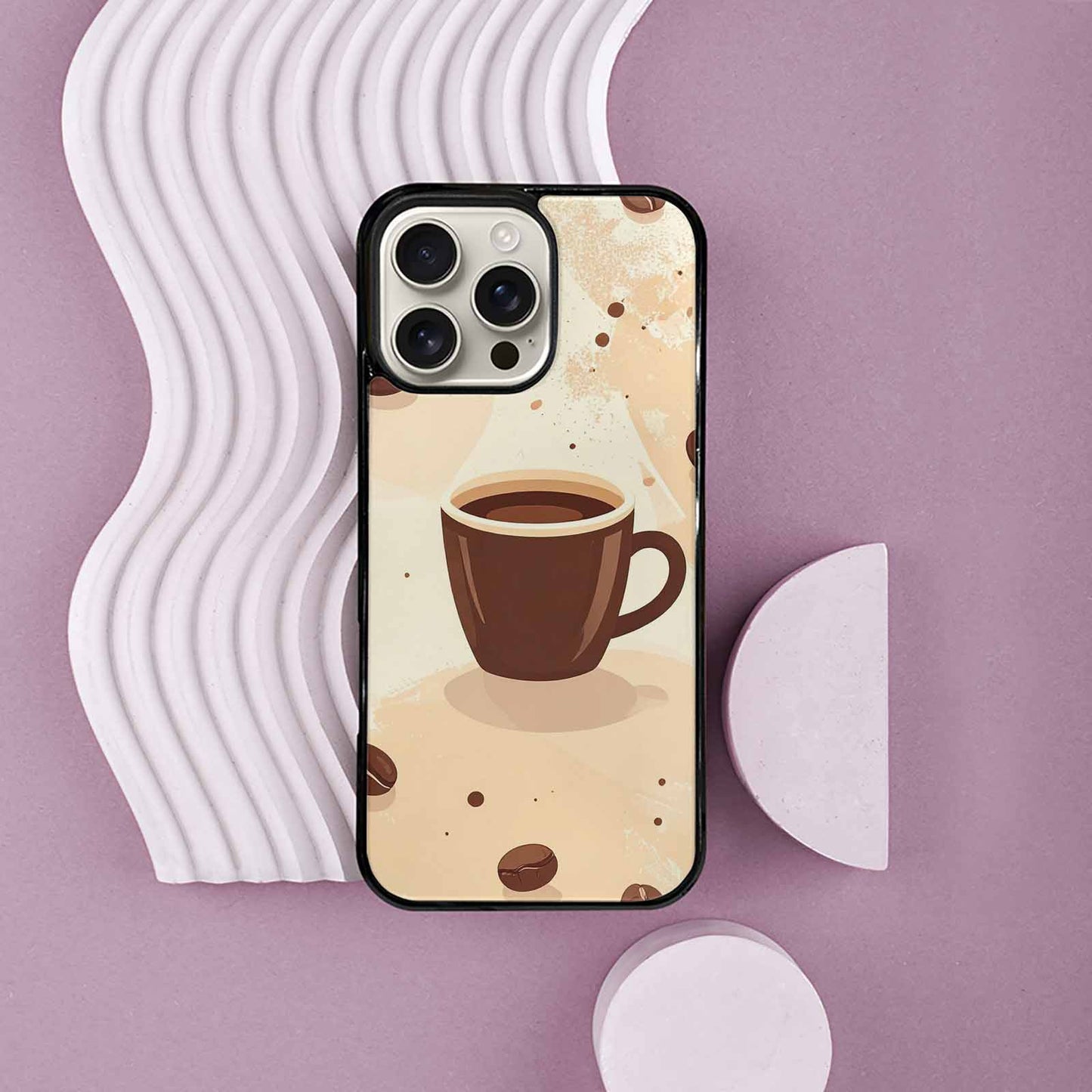 iPhone 16 Pro Max Case — Coffee Cup And Bean Pattern Seamless, Unique Phone Case Design
