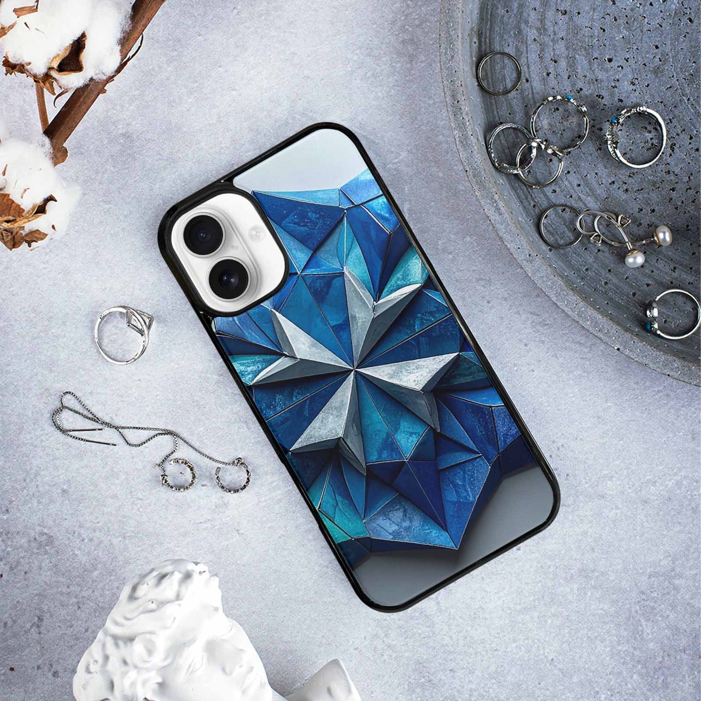 iPhone 16 Plus Case — Geometric Origami Art Pattern Personalized Phone, Custom Made Phone Cover