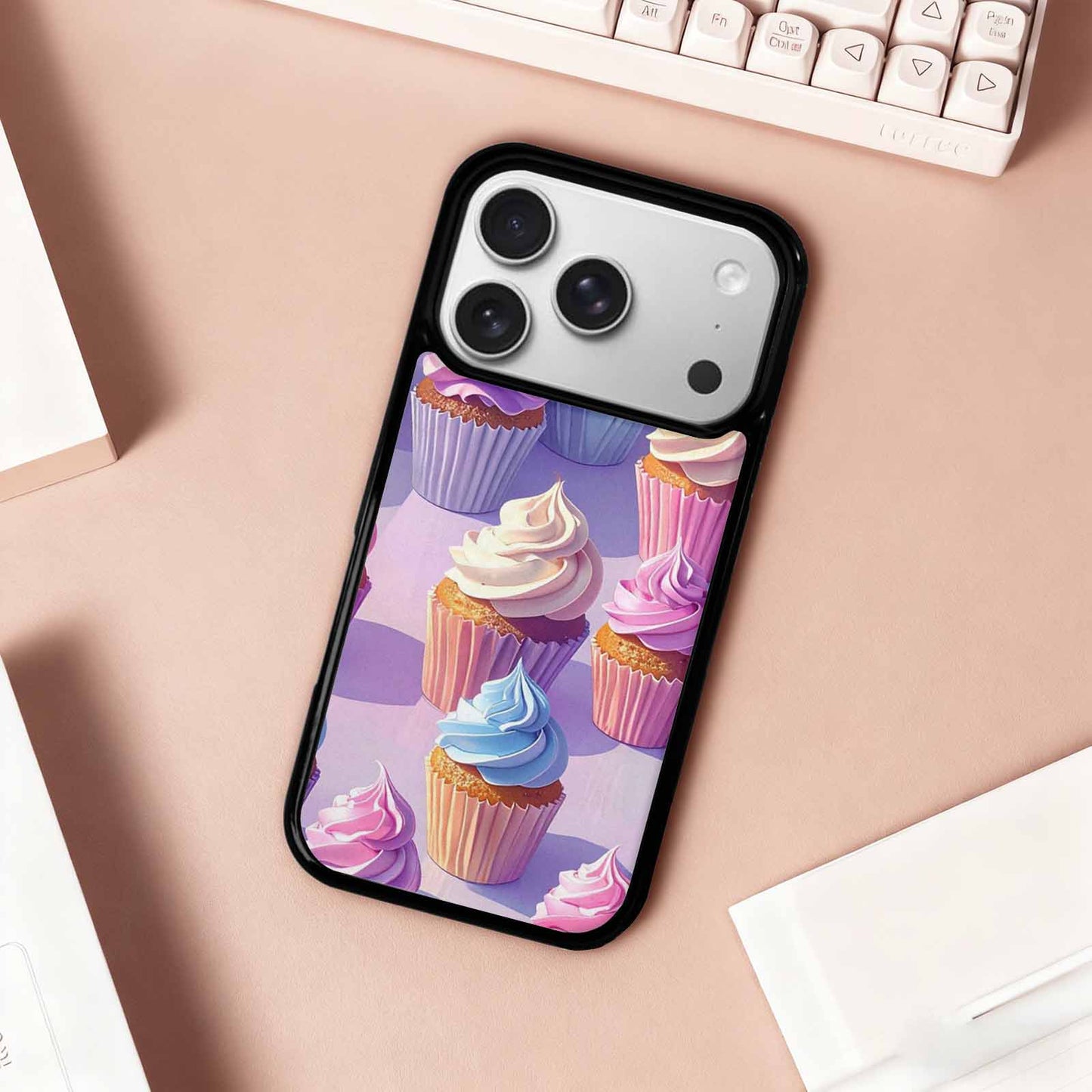 iPhone 17 Pro Case — Chrome Retro Cupcake Retro Vintage, Custom Print Case Cover