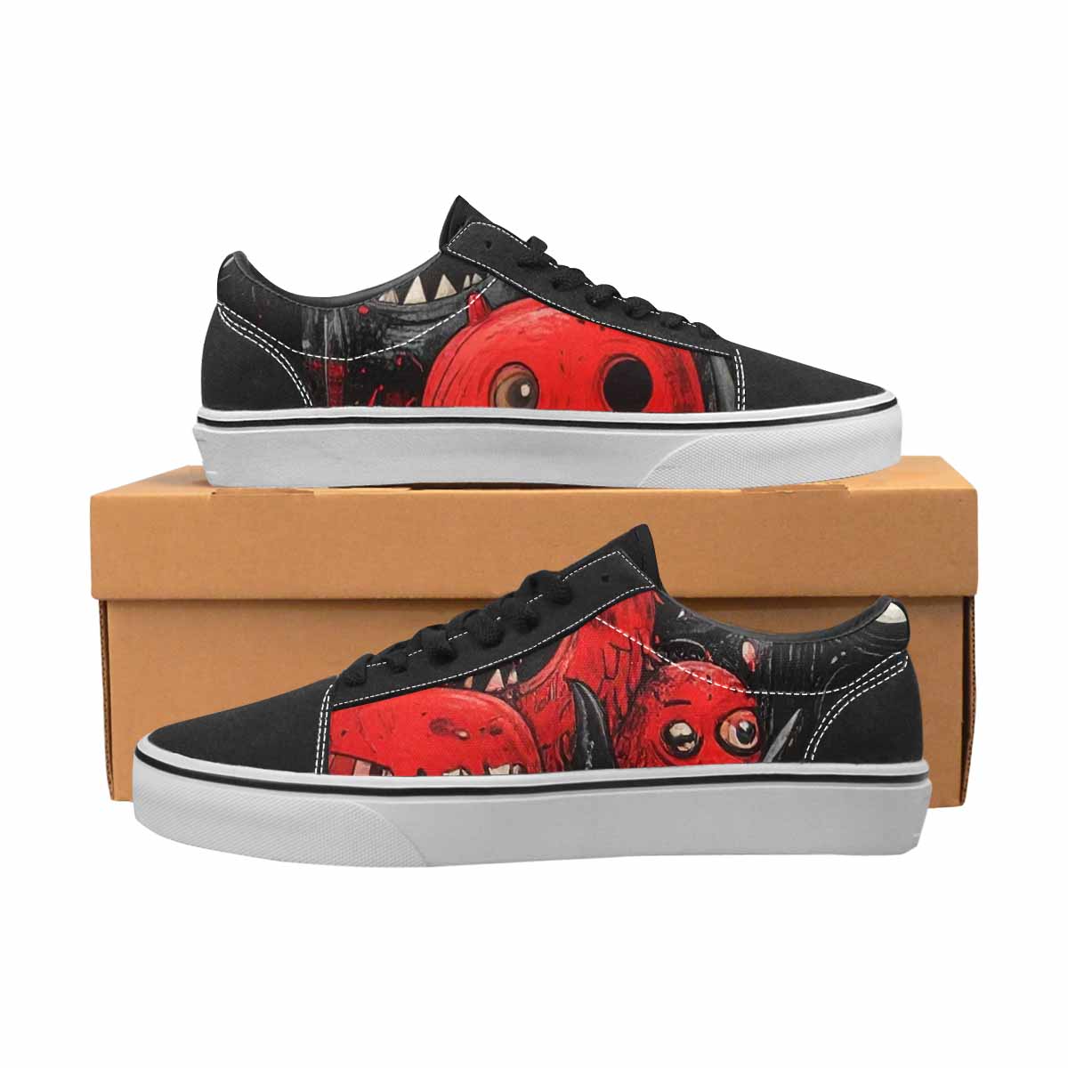 WOMEN'S Monsters (general) Lace-Up Canvas Vibrant Chaos Custom Sneakers