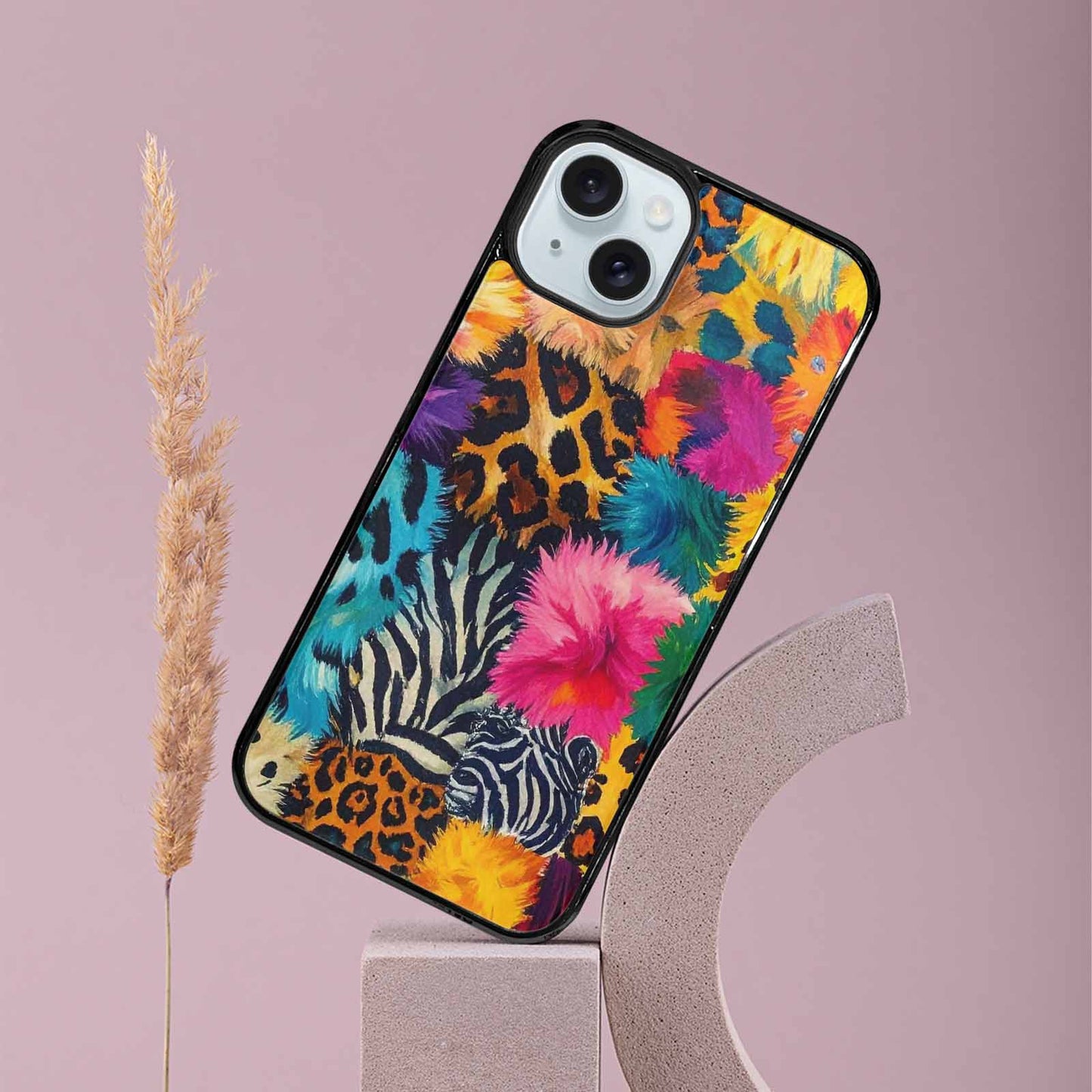 iPhone 15 Plus Case — Full Color Vibrant Animal Print Animal, Custom Print Case Cover