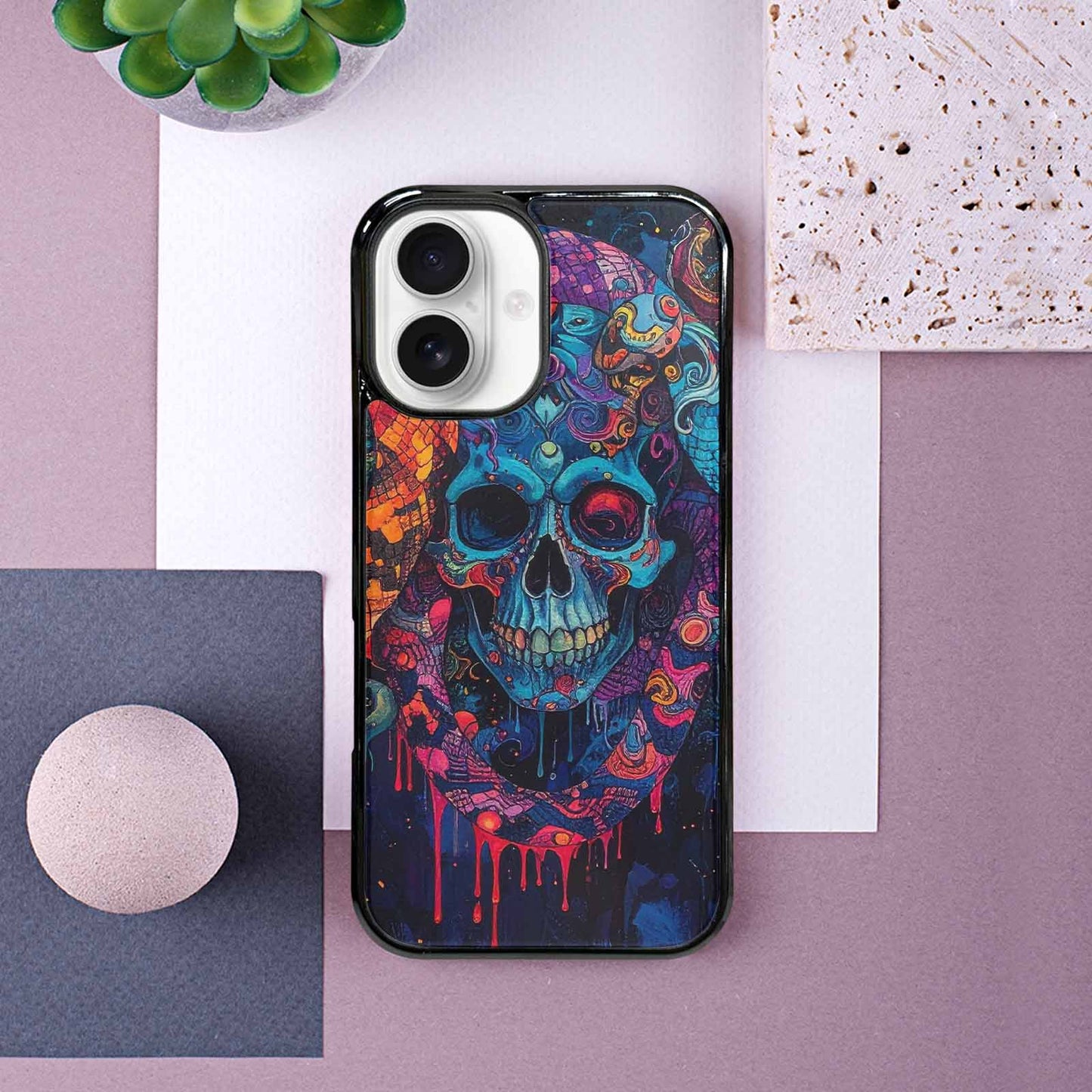 iPhone 16 Case — Snakes And Skulls Collage Custom, Custom Designed Case Cover