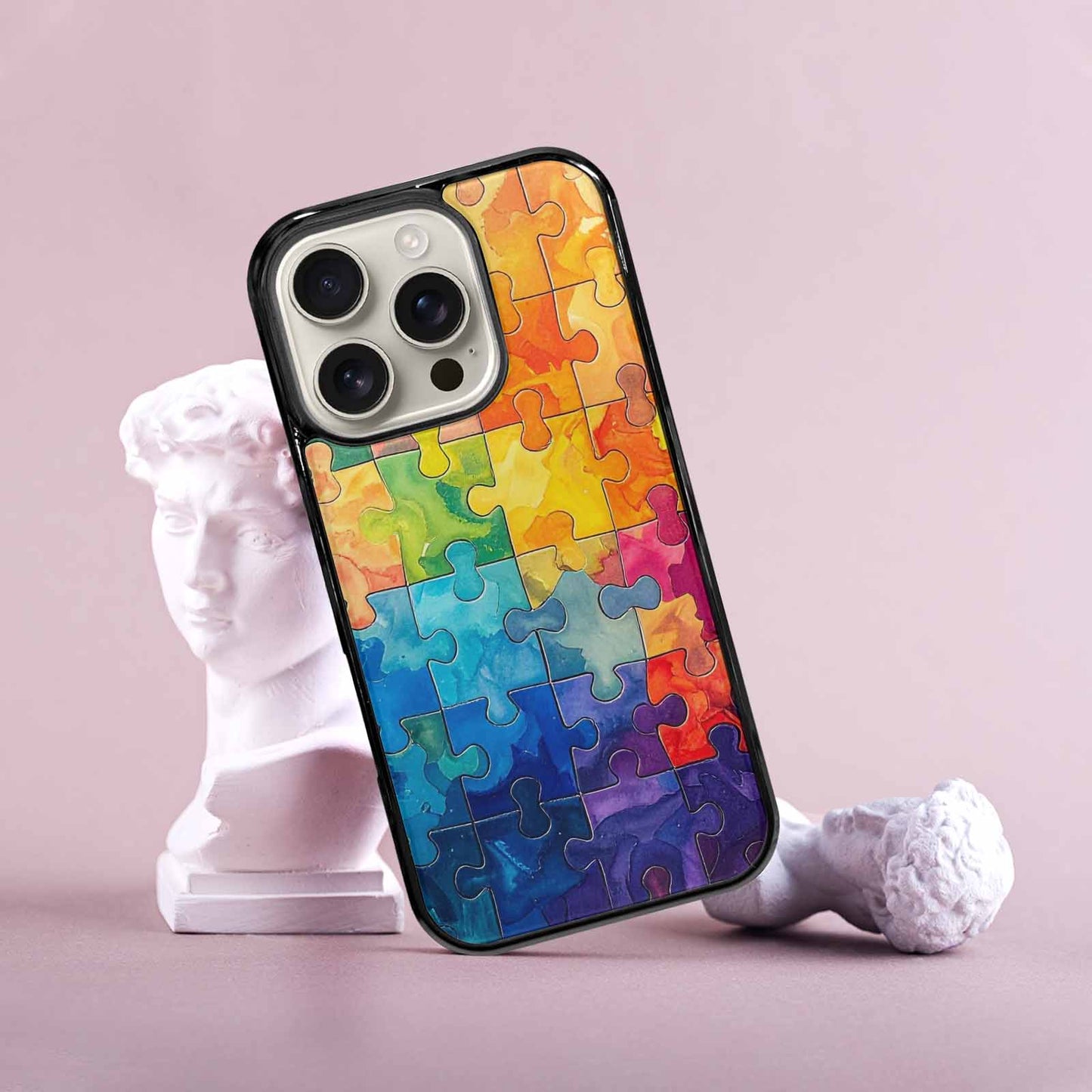 iPhone 16 Pro Case — Autism Puzzle Pieces Puzzle Piece Pattern, Custom Print Case Cover