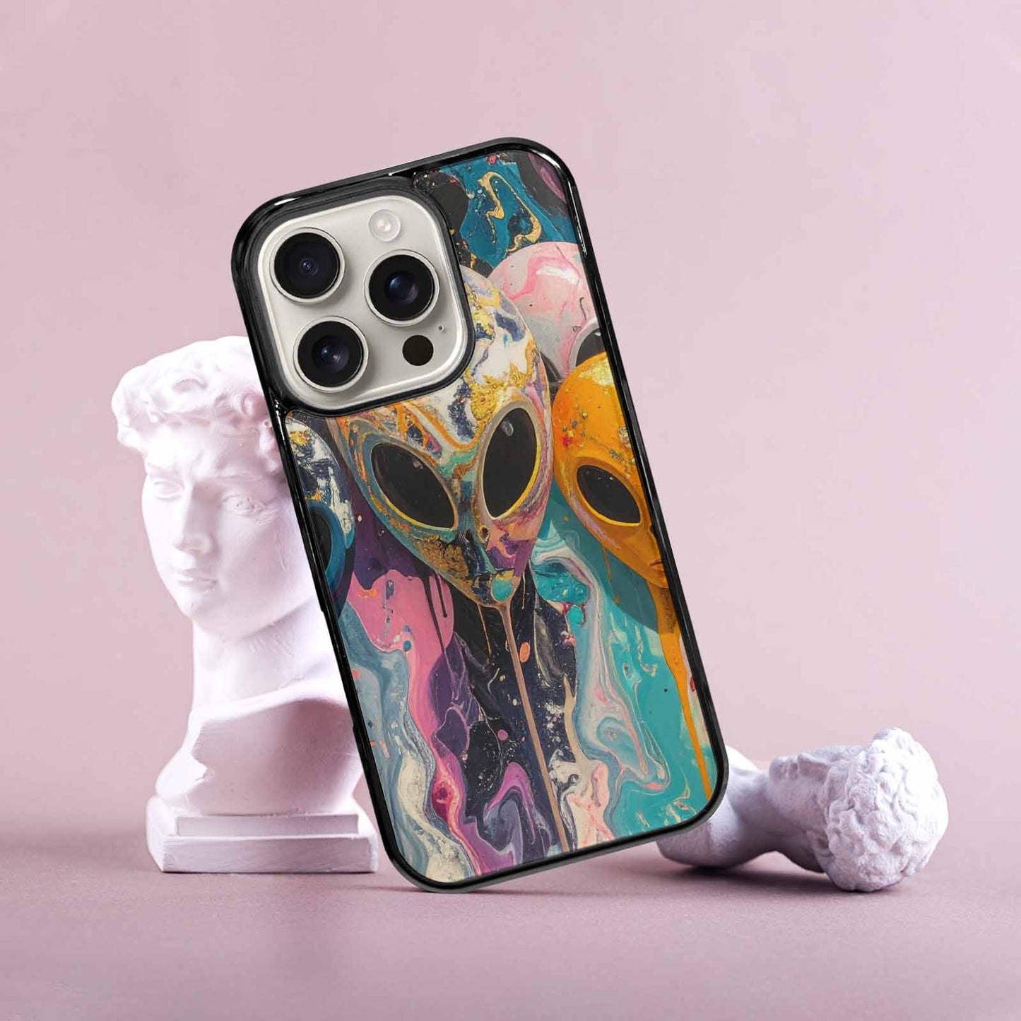 iPhone 16 Pro Case — Aliens Marblealiens Pattern Dng Personalized Phone, Custom Phone Case