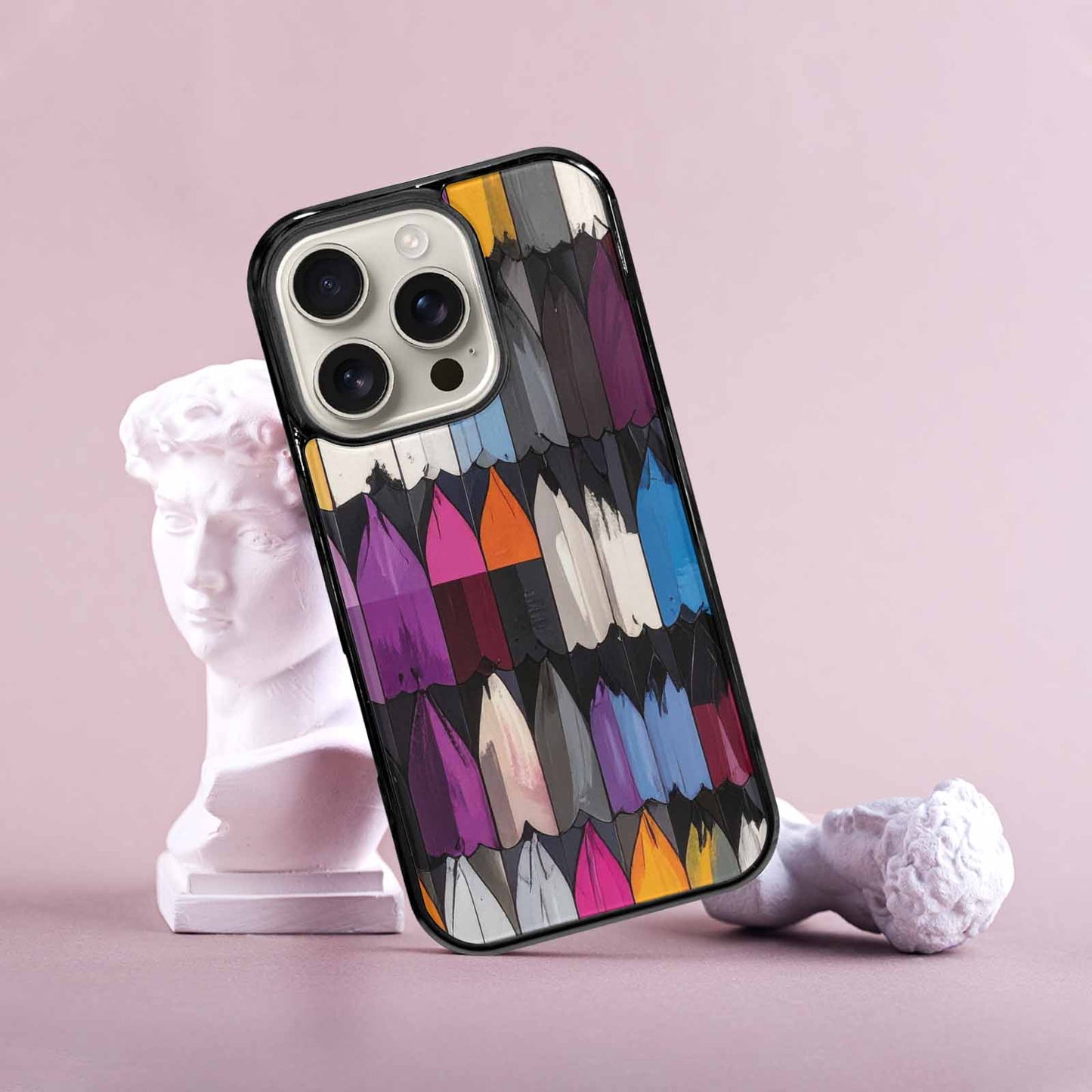 iPhone 16 Pro Case — Asexual Flag Color Theme Small Rainbow, Unique Phone Case Design